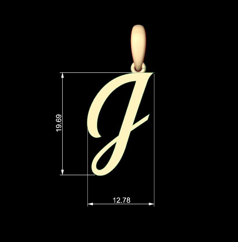 Initial Letters Pendant Brightons J 3D print model_4