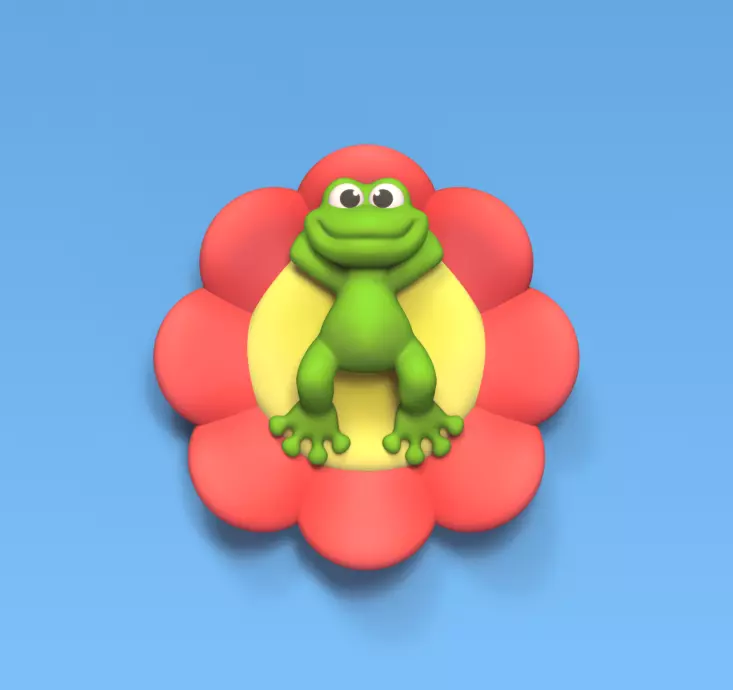 Frog Flower 3D print model
