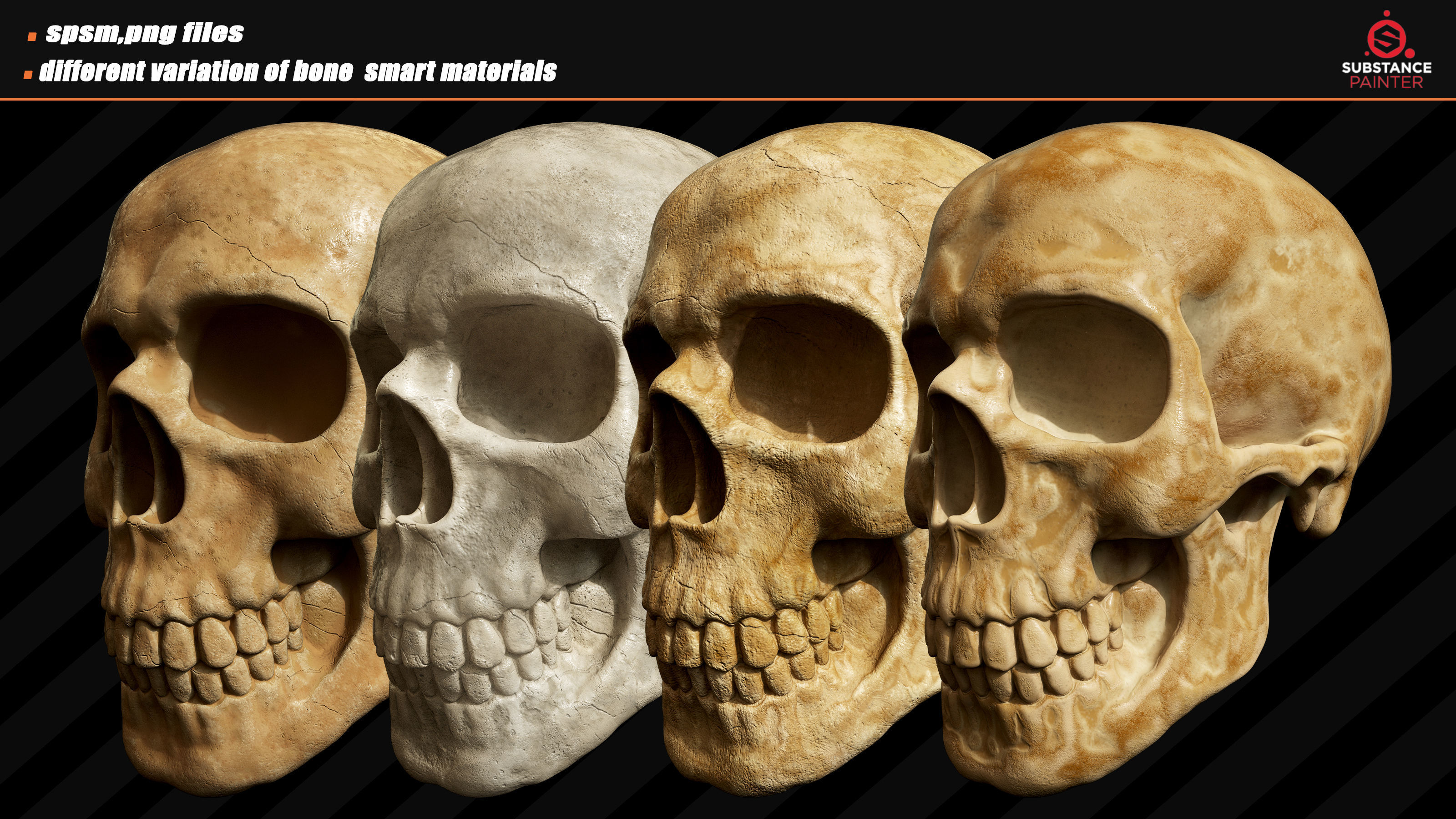 10 Bone Smart Material and 4k PBR Textures VOL01 Texture_2