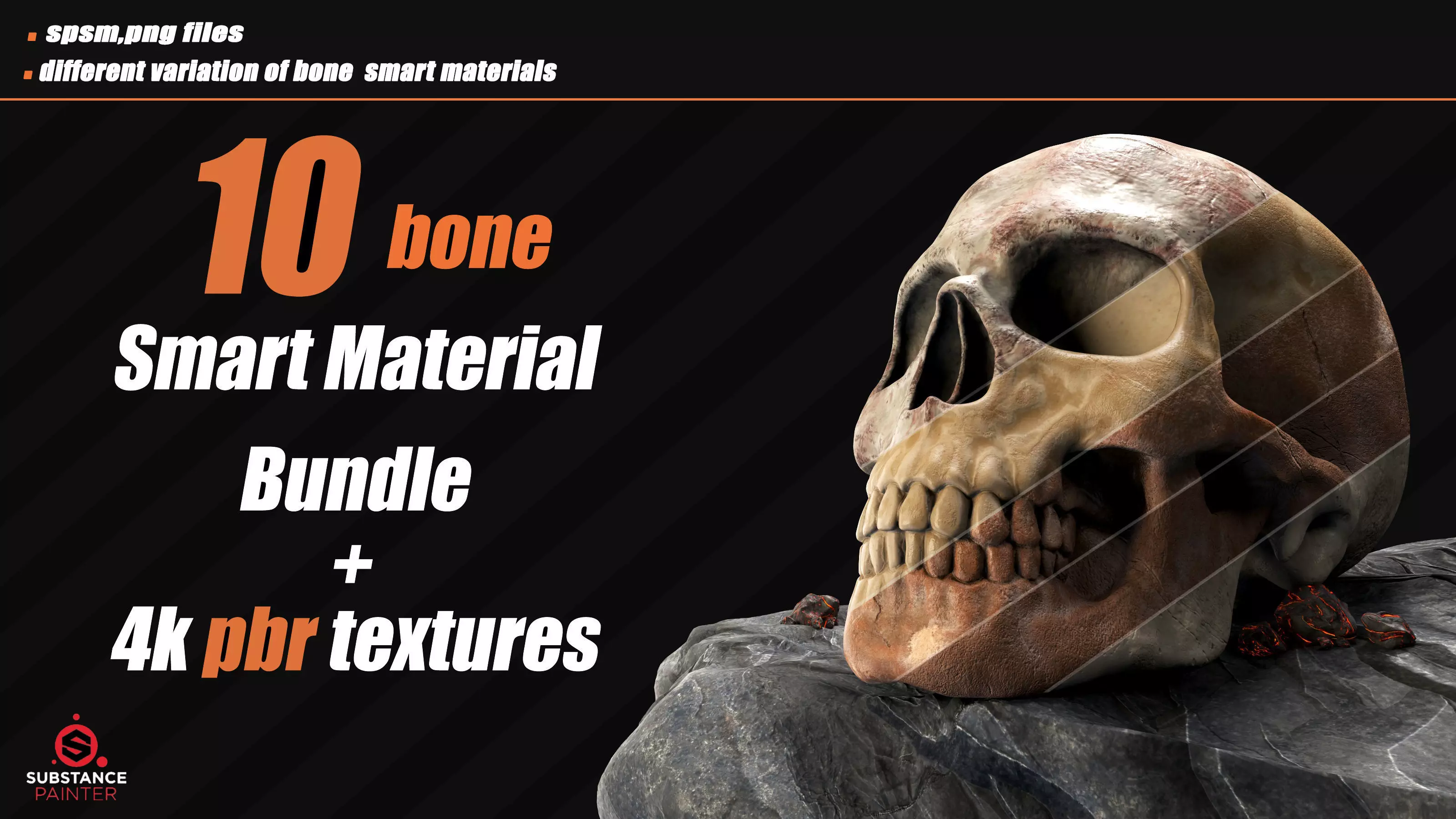 10 Bone Smart Material and 4k PBR Textures VOL01 Texture_0