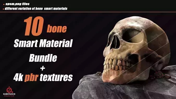 10 Bone Smart Material and 4k PBR Textures VOL01 Texture