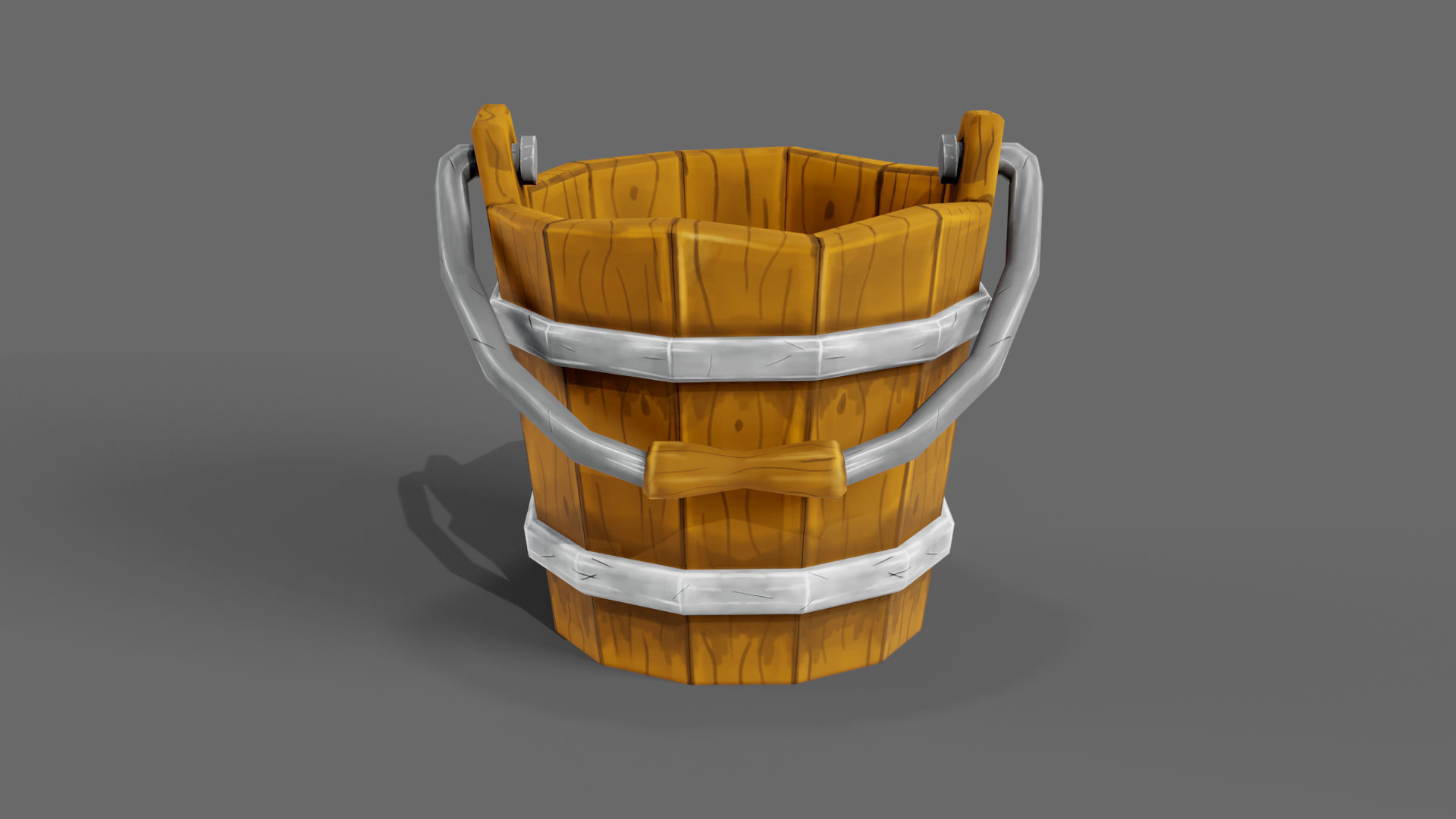 Stylized Bucket Low-poly 3D model_5