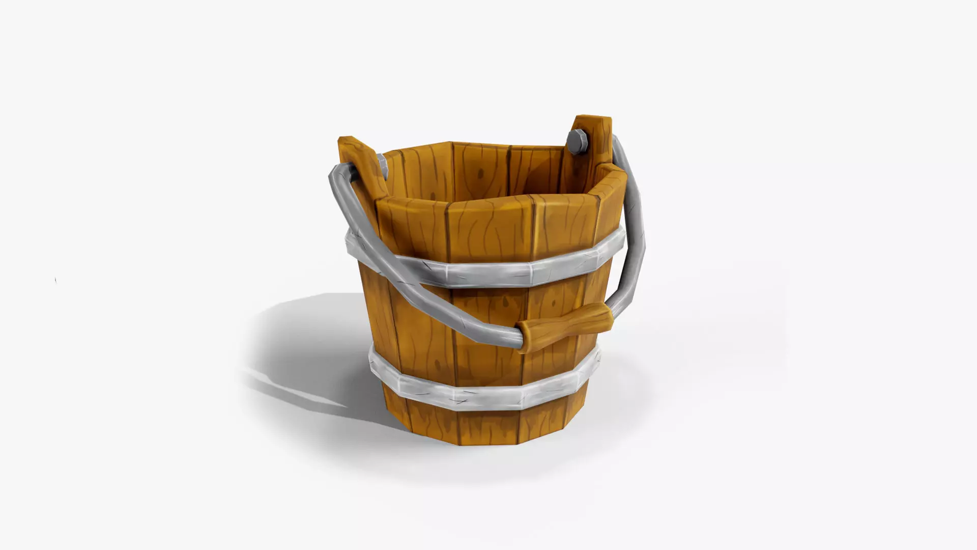 Stylized Bucket Low-poly 3D model_0