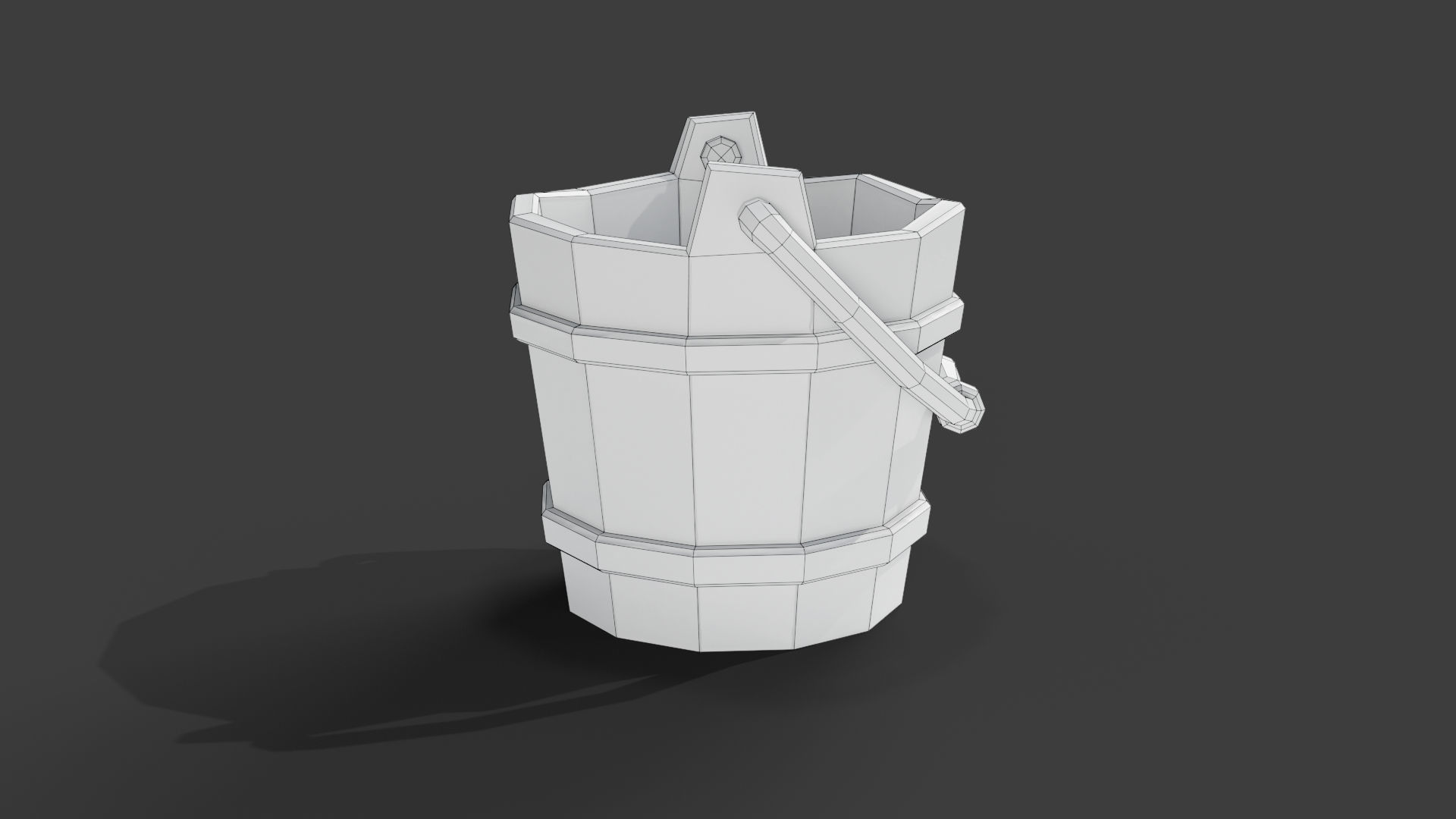 Stylized Bucket Low-poly 3D model_4