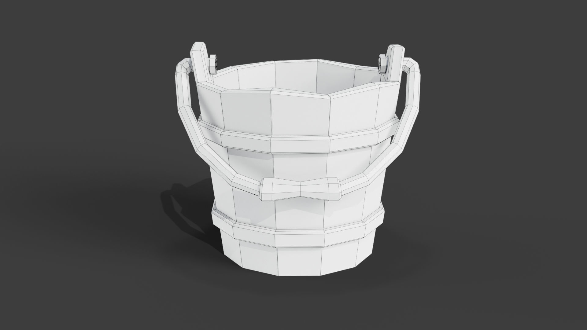 Stylized Bucket Low-poly 3D model_6