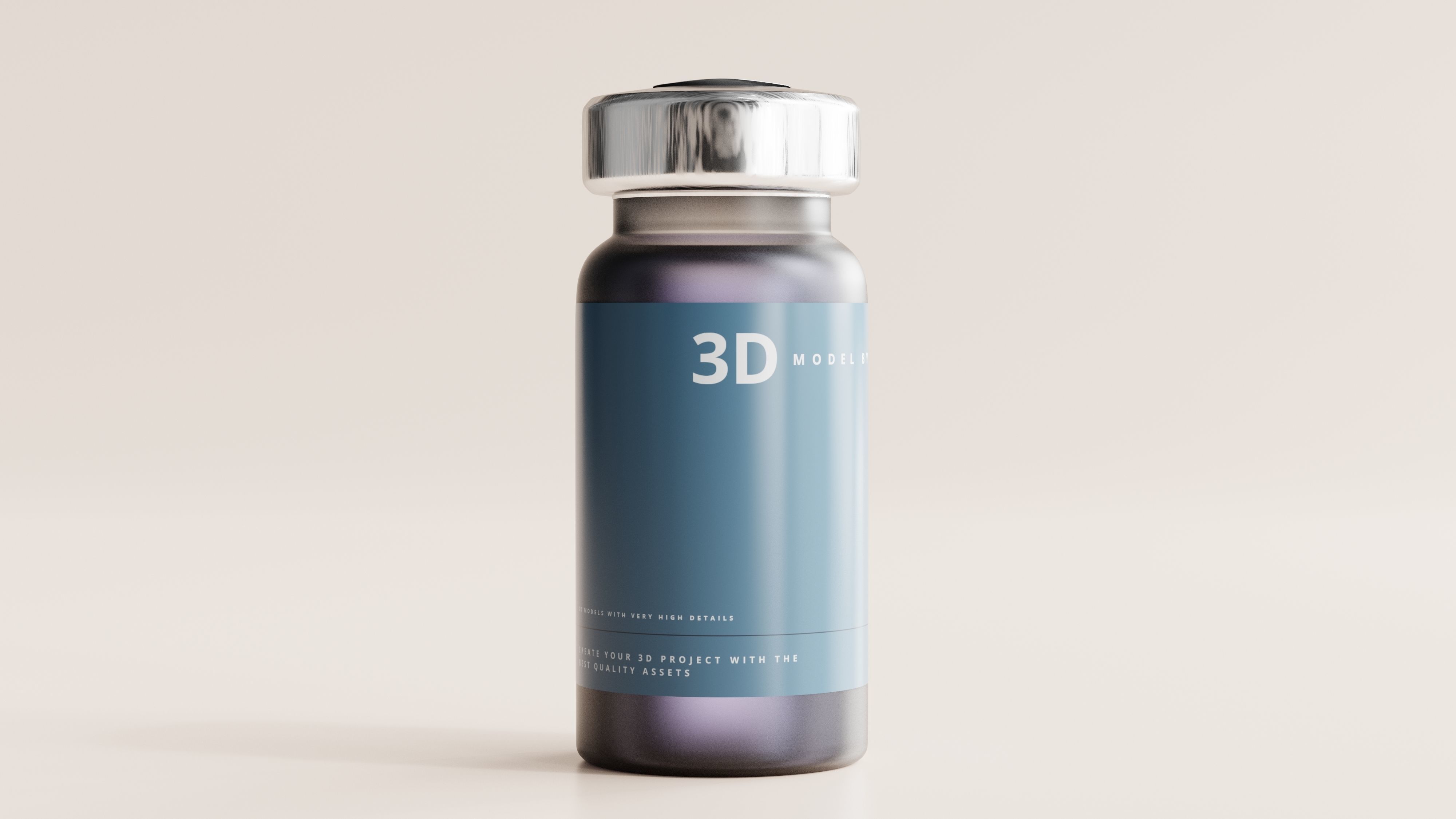 Vial Bottle Low-poly 3D model_3
