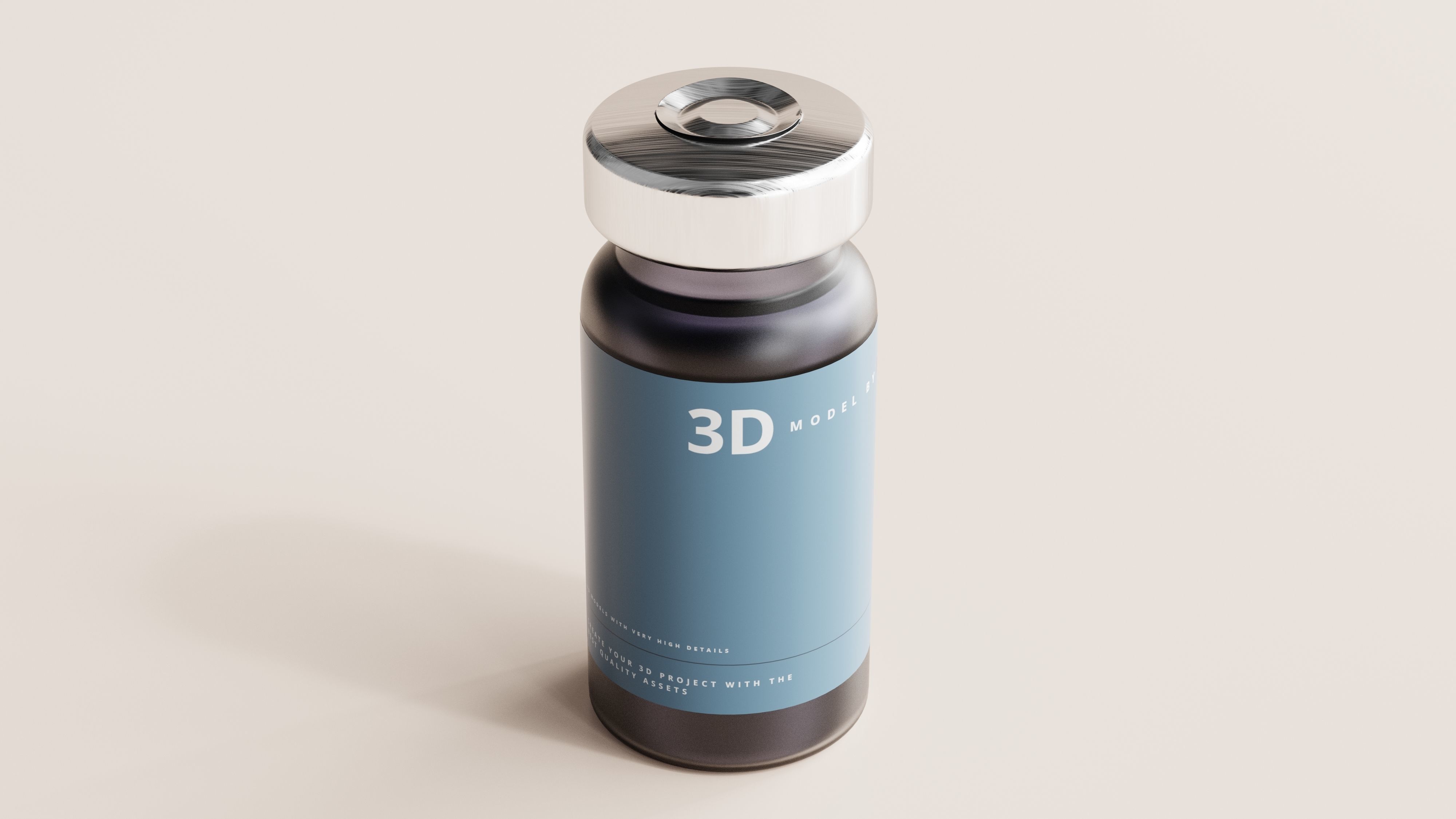 Vial Bottle Low-poly 3D model_5