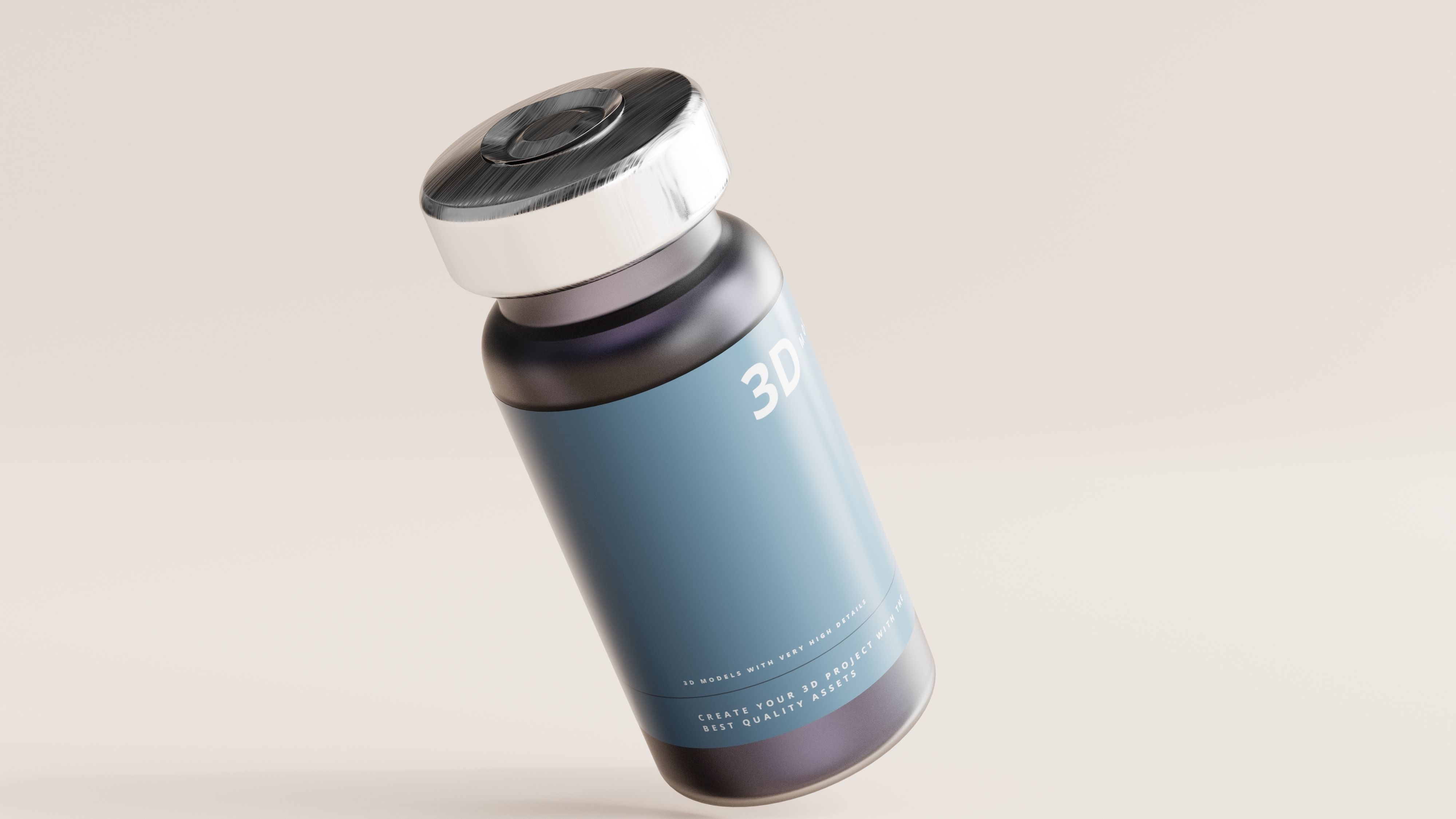 Vial Bottle Low-poly 3D model_7