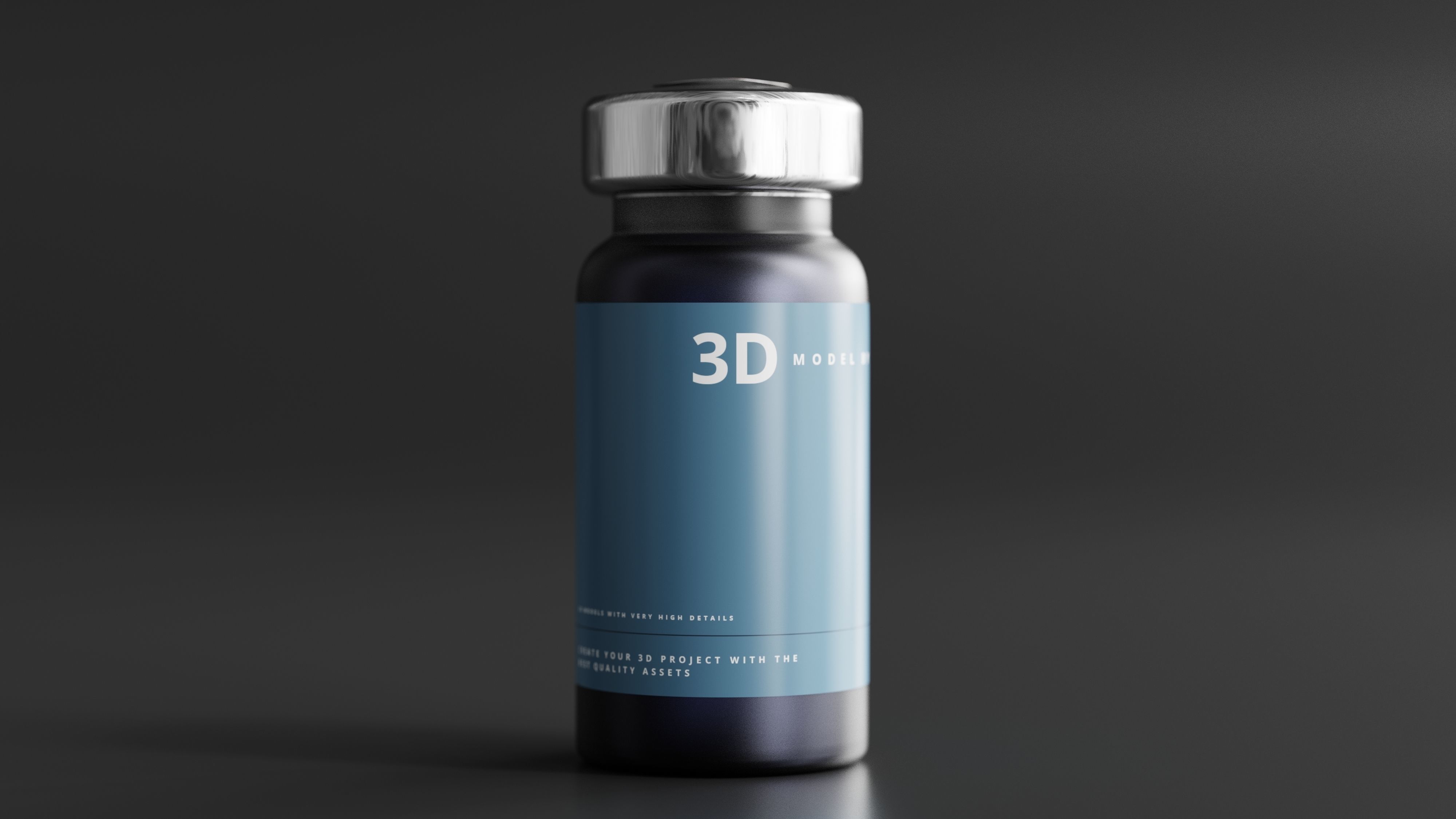 Vial Bottle Low-poly 3D model_1