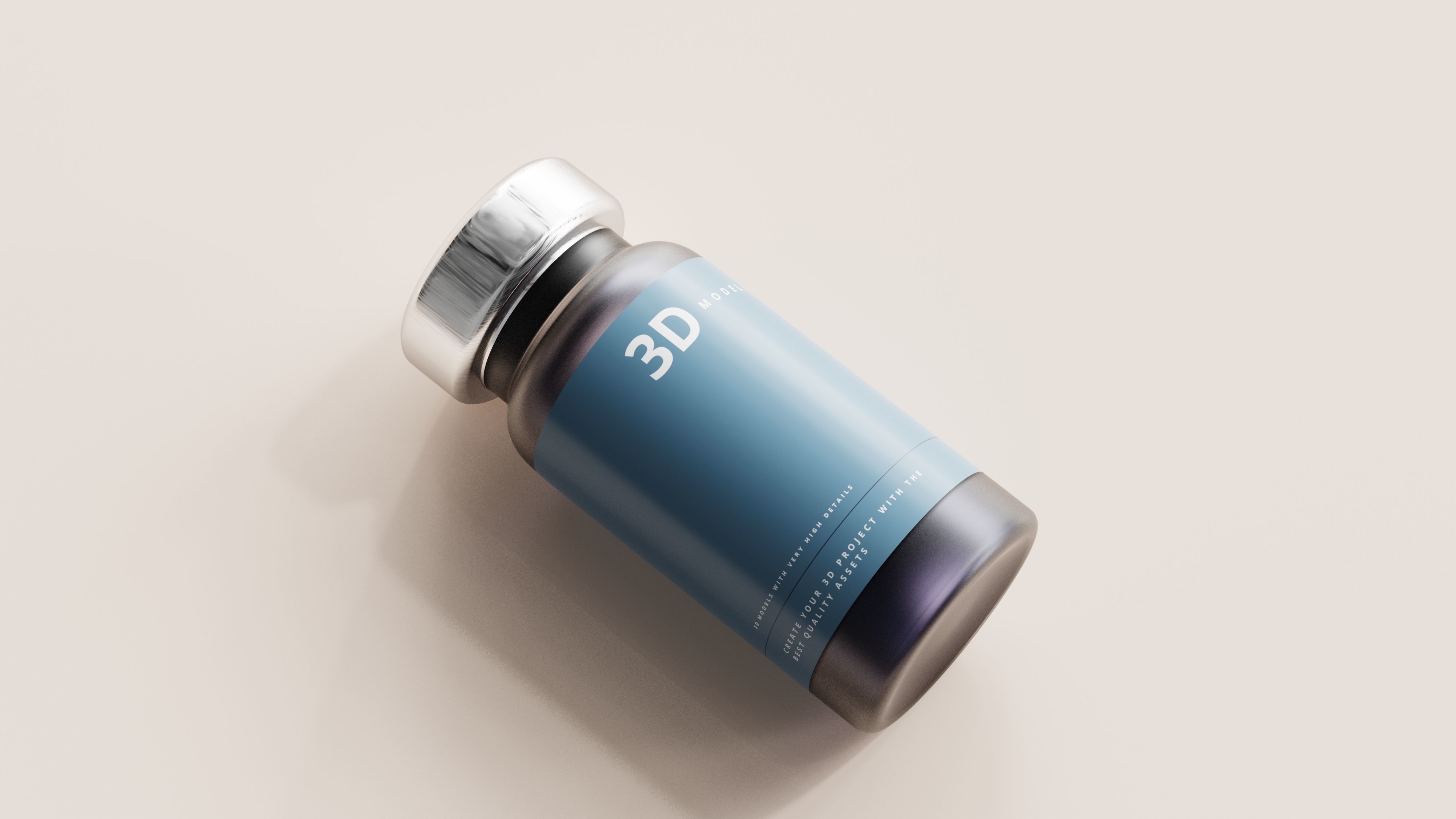 Vial Bottle Low-poly 3D model_8