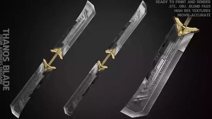 Thanos Double-Edged Sword for Cosplay 3D print model