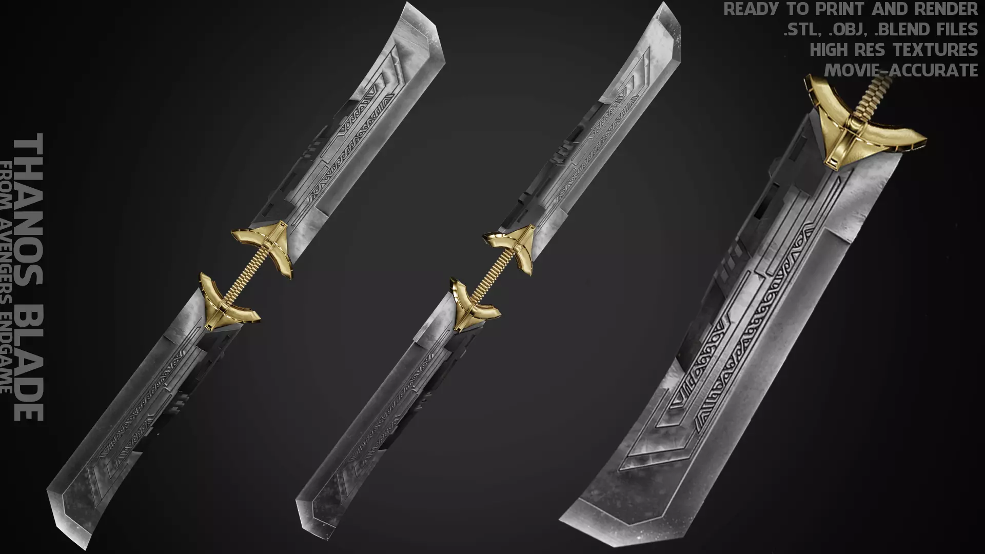 Thanos Double-Edged Sword for Cosplay 3D print model_0