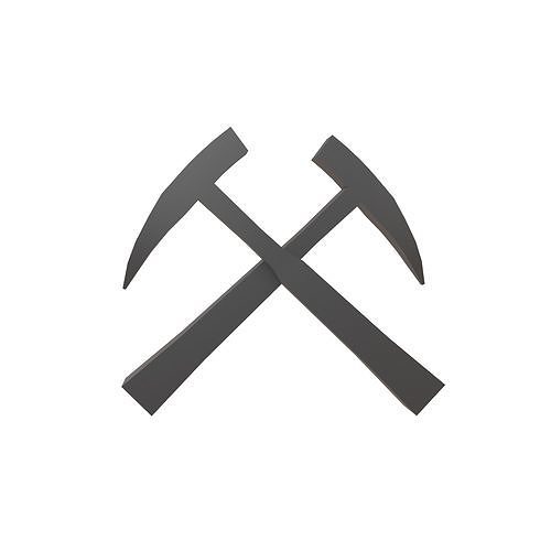 Mining Symbol v1 001 Low-poly 3D model