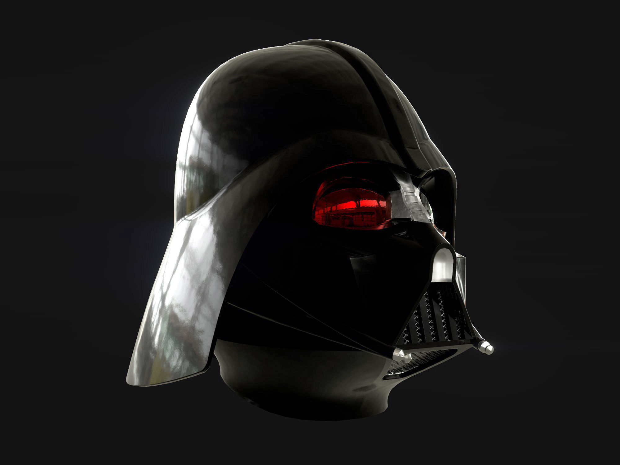 Darth Vader helmet Low-poly 3D model_7