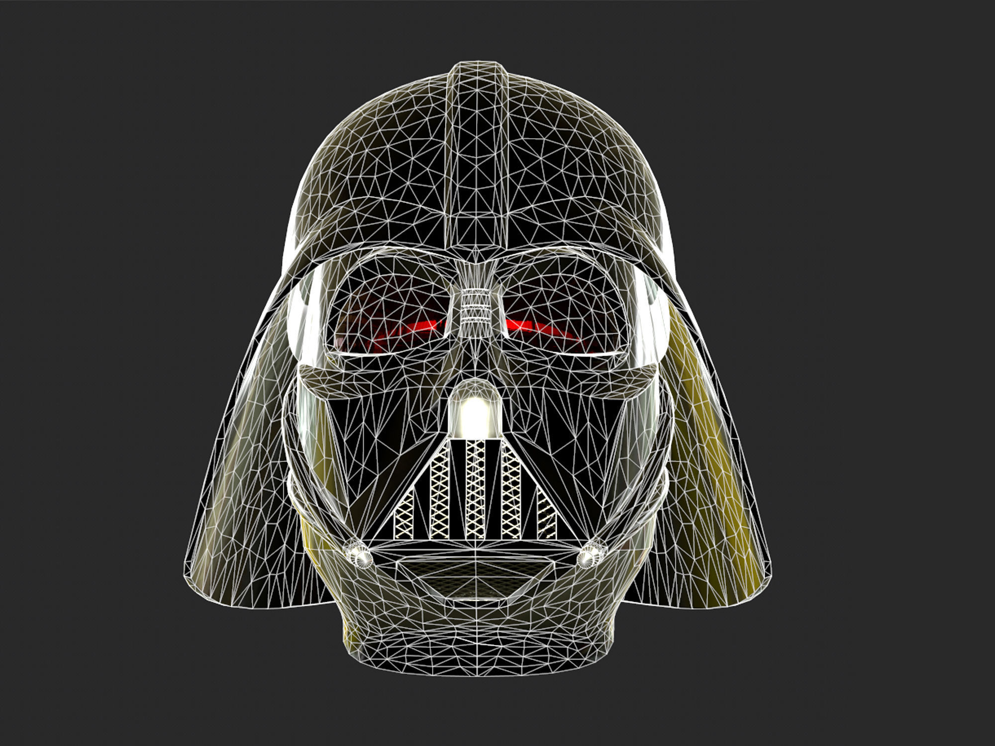Darth Vader helmet Low-poly 3D model_13