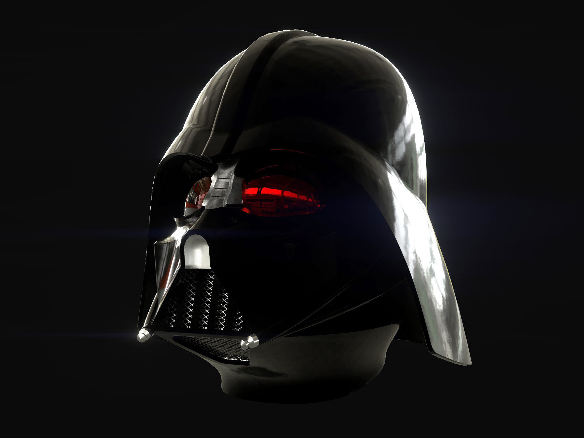 Darth Vader helmet Low-poly 3D model_2