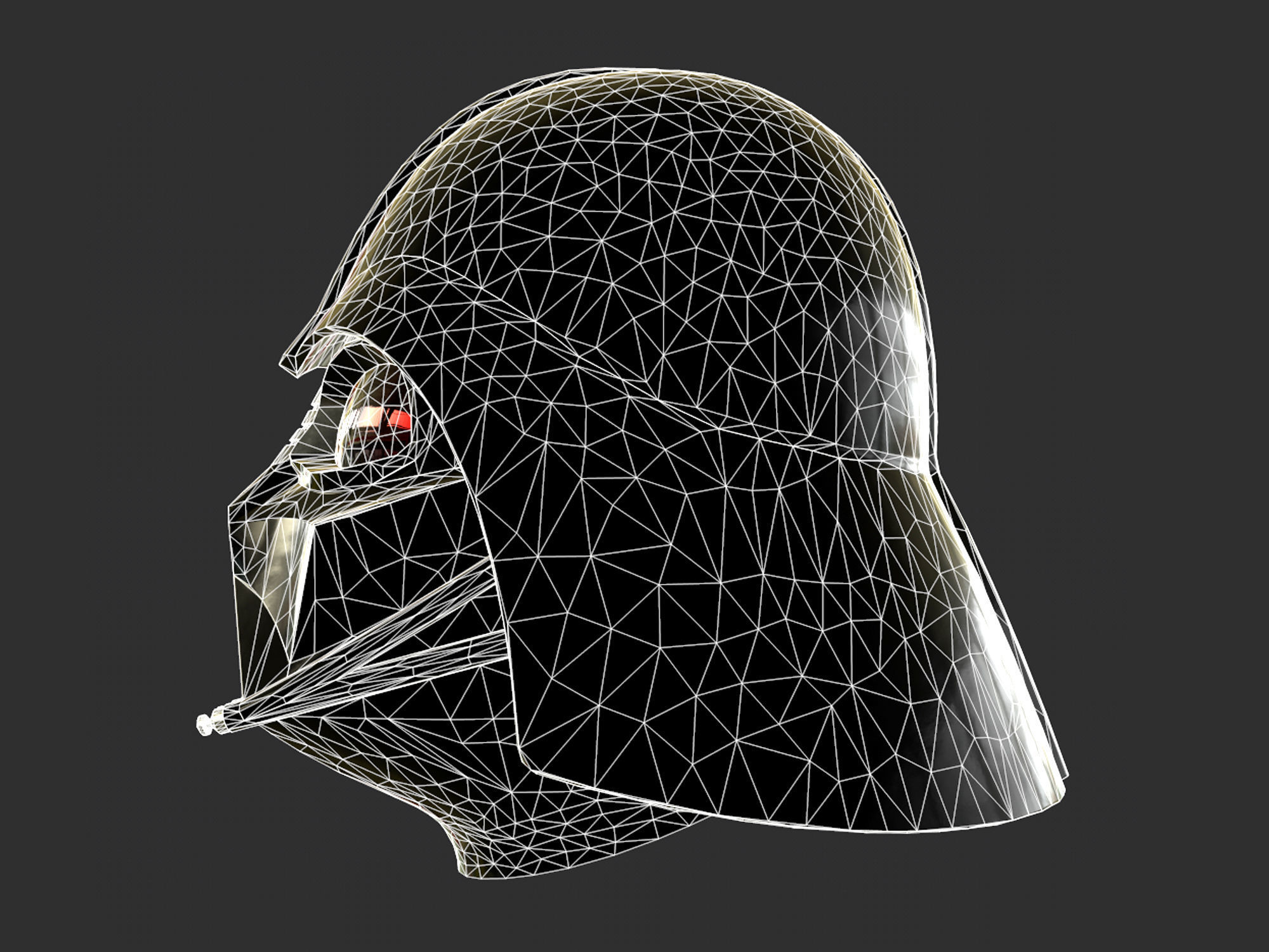 Darth Vader helmet Low-poly 3D model_14