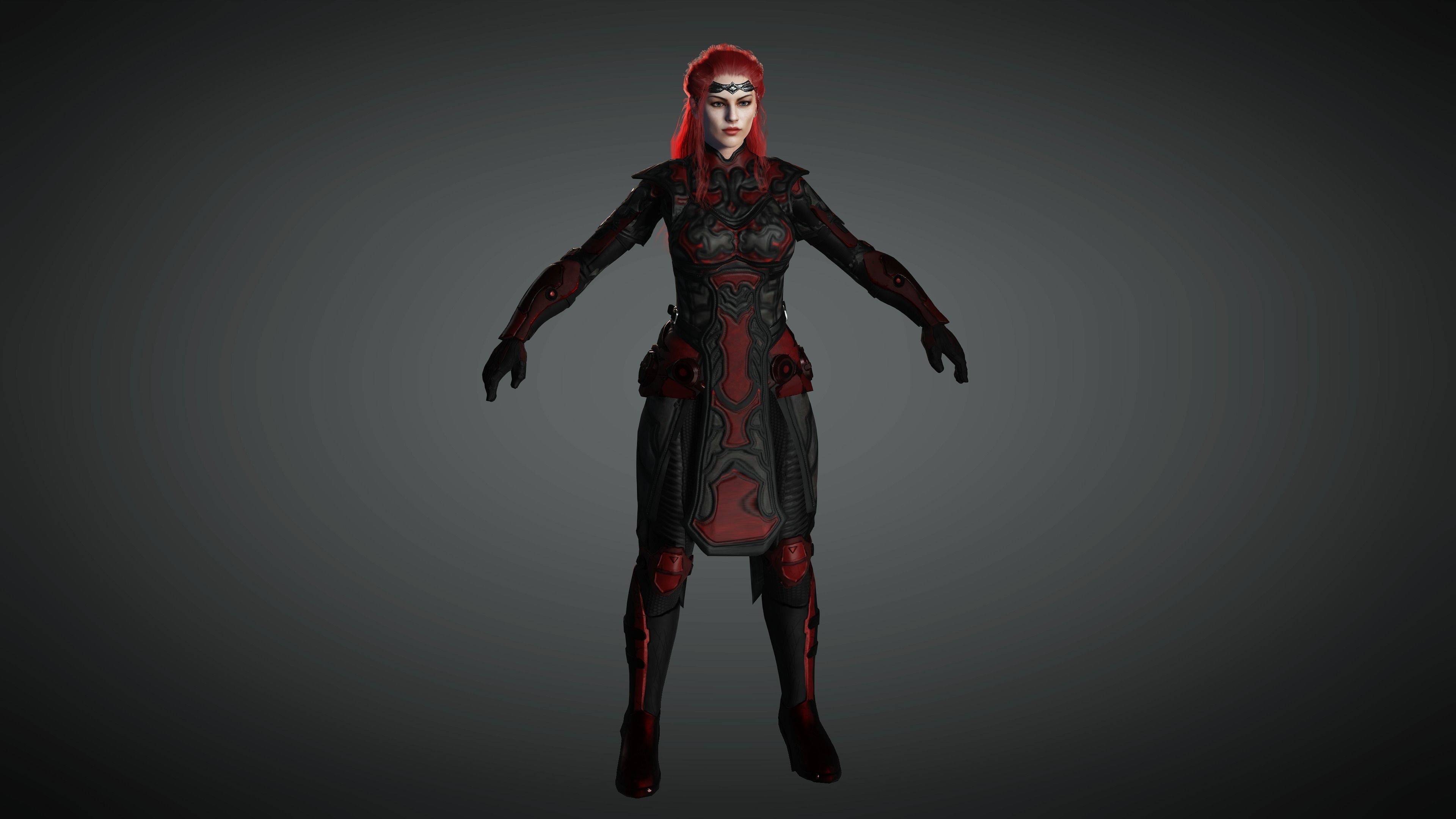 AAA Fantasy Female Character 13 Low-poly 3D model_6