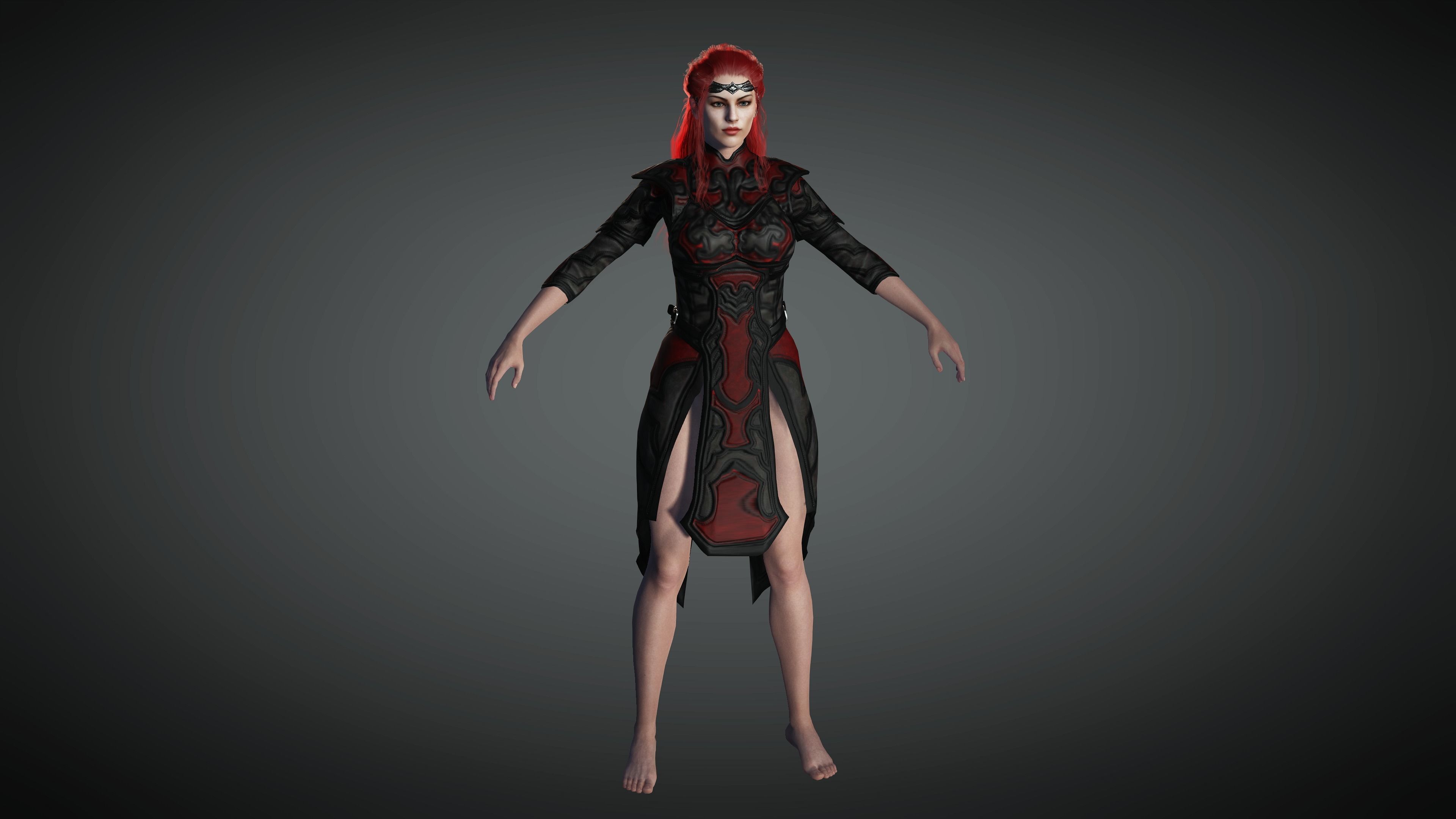 AAA Fantasy Female Character 13 Low-poly 3D model_8