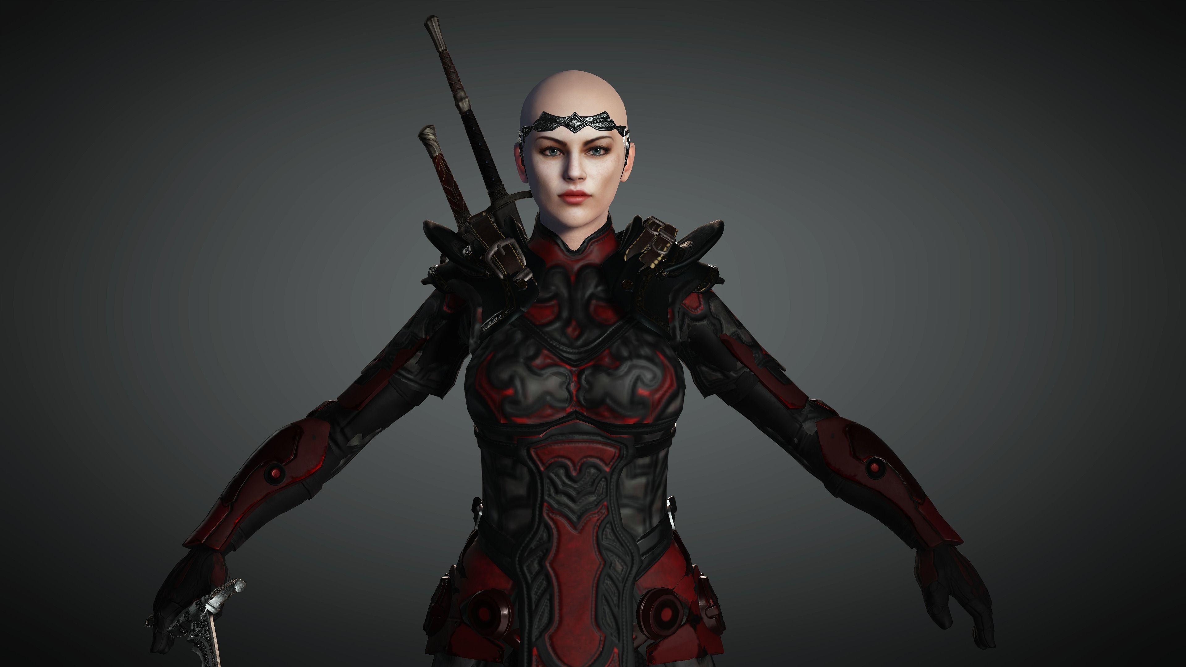 AAA Fantasy Female Character 13 Low-poly 3D model_21