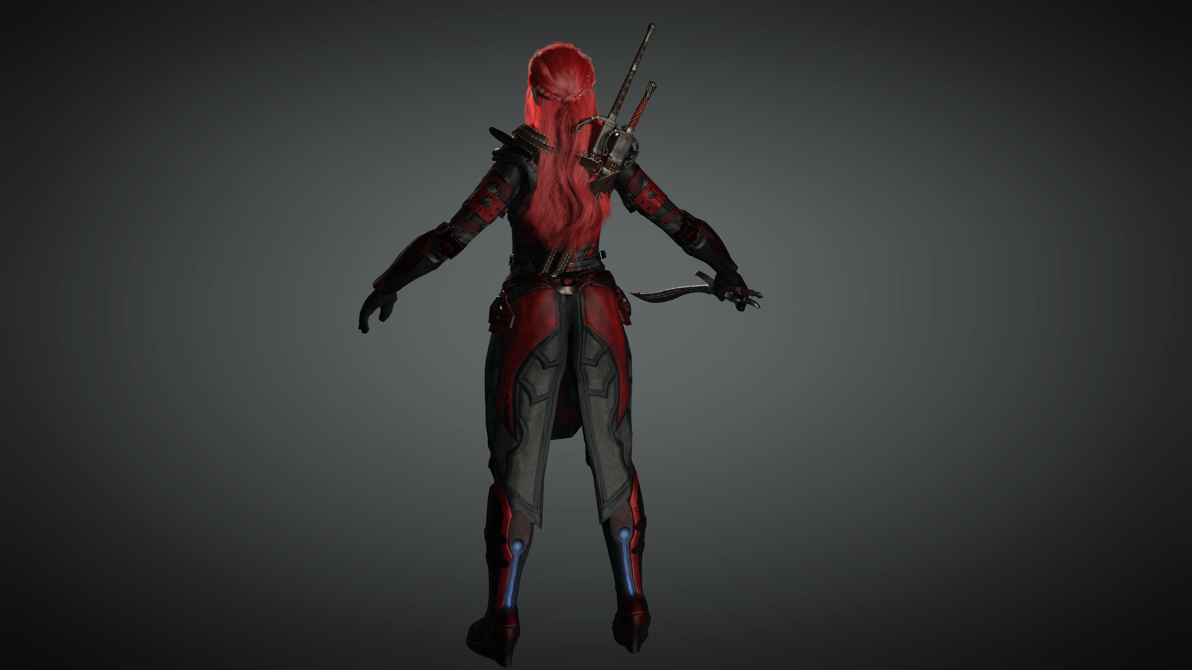 AAA Fantasy Female Character 13 Low-poly 3D model_10