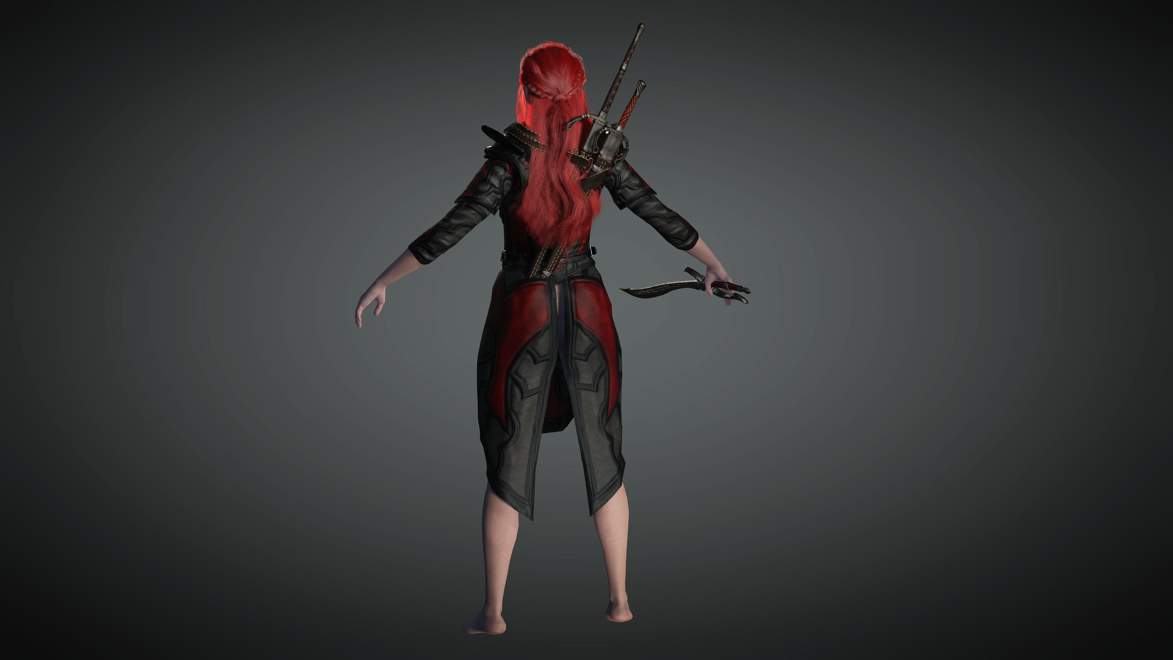 AAA Fantasy Female Character 13 Low-poly 3D model_11