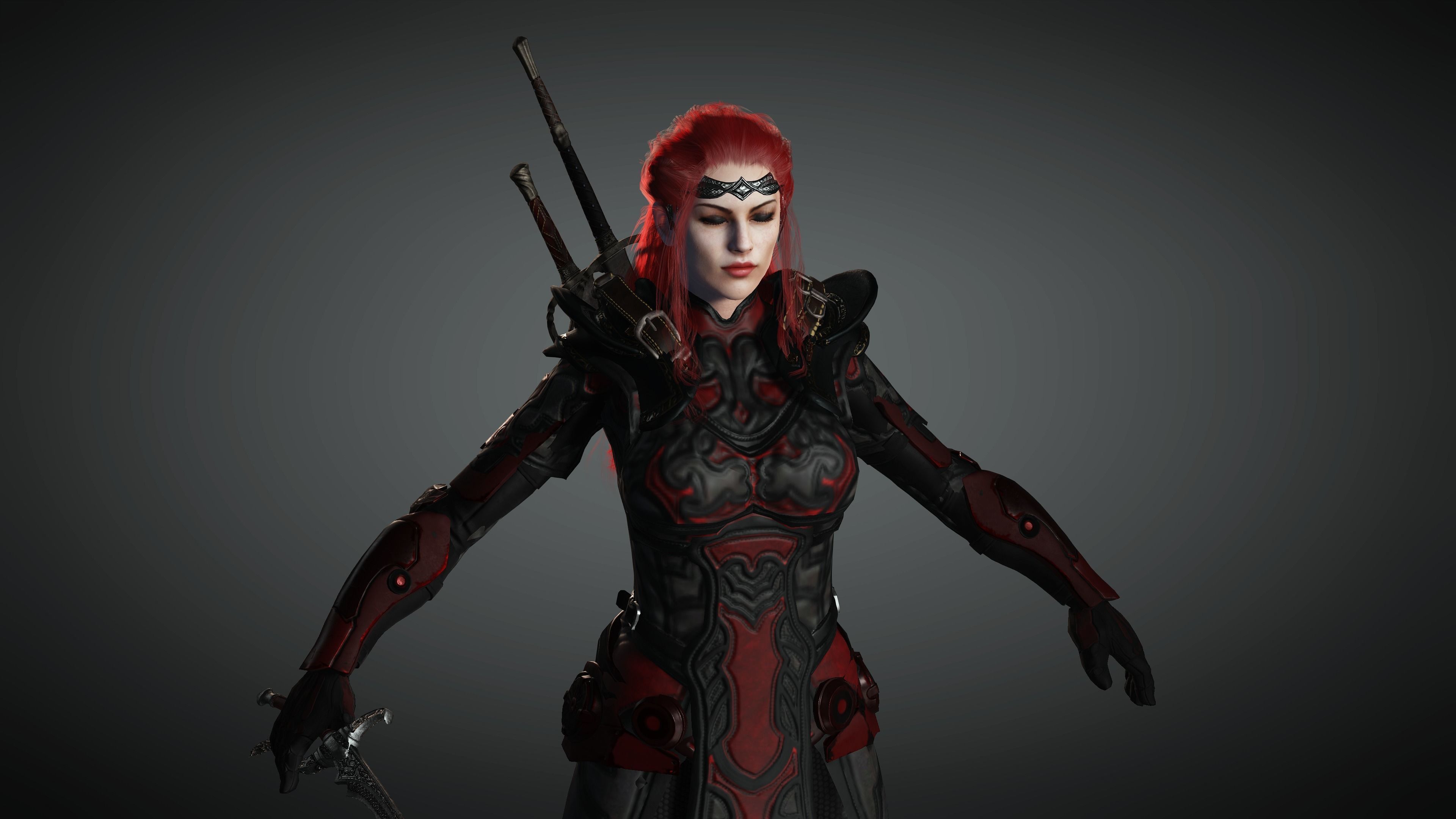 AAA Fantasy Female Character 13 Low-poly 3D model_17