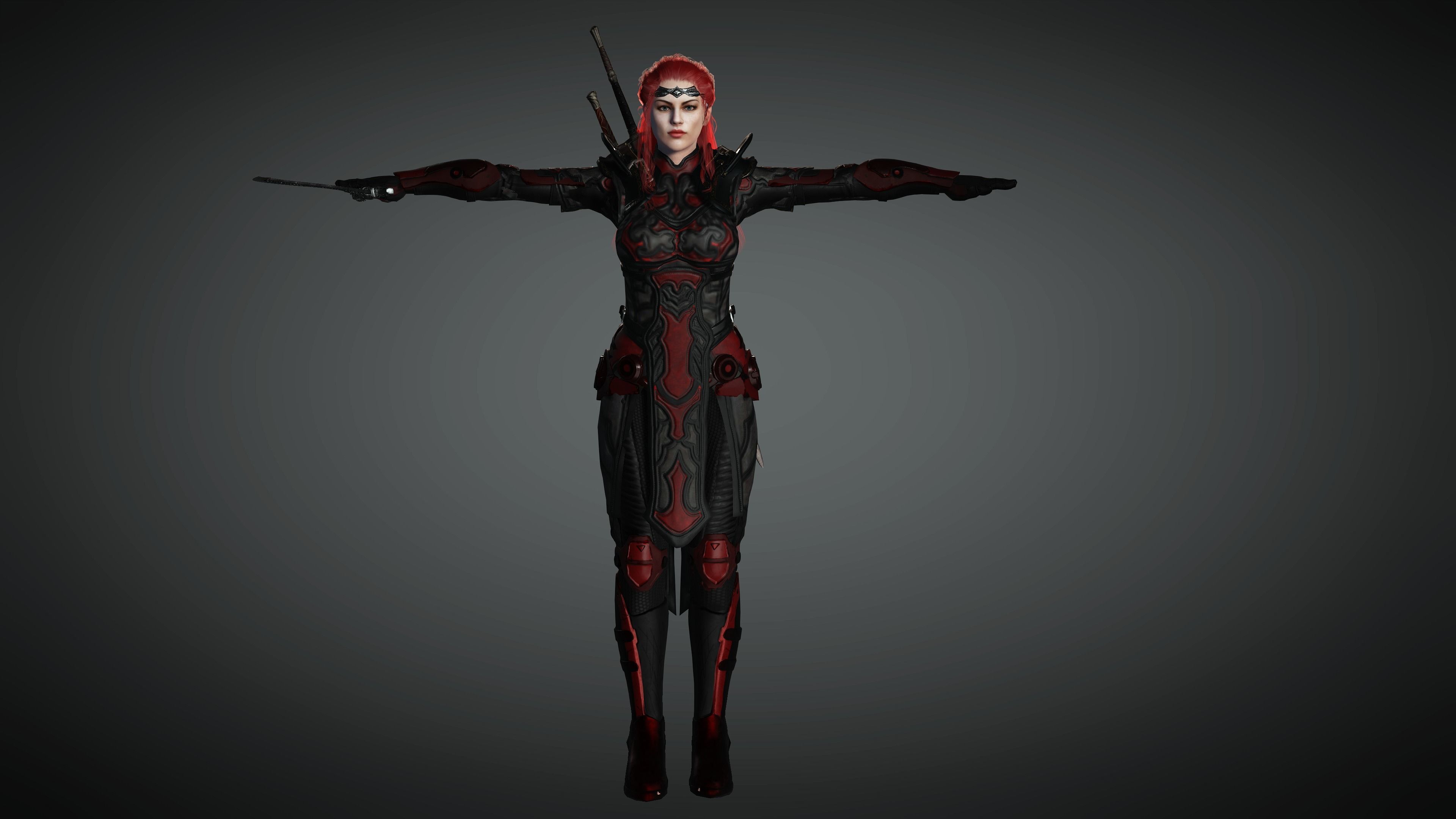 AAA Fantasy Female Character 13 Low-poly 3D model_22