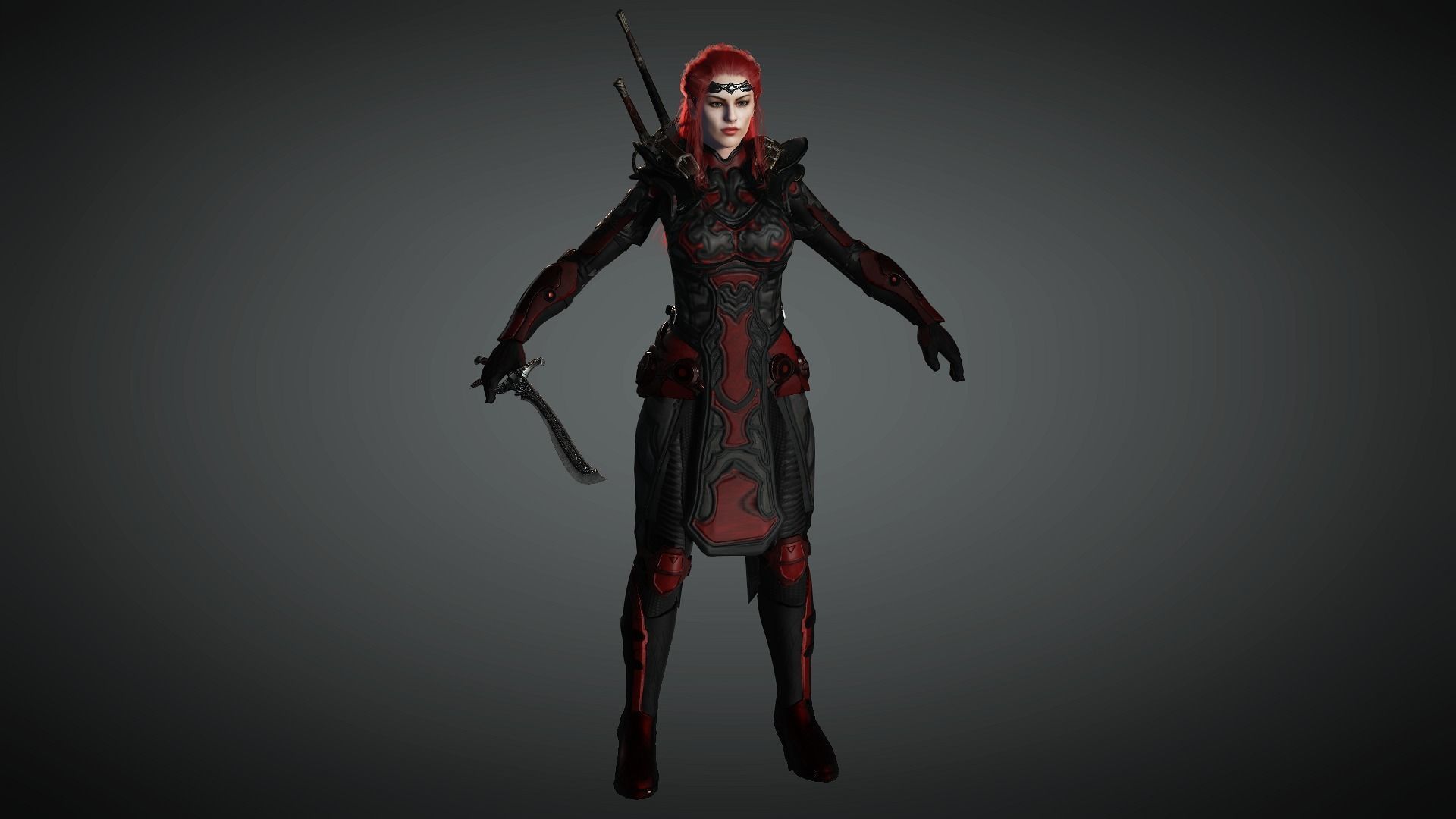 AAA Fantasy Female Character 13 Low-poly 3D model_3