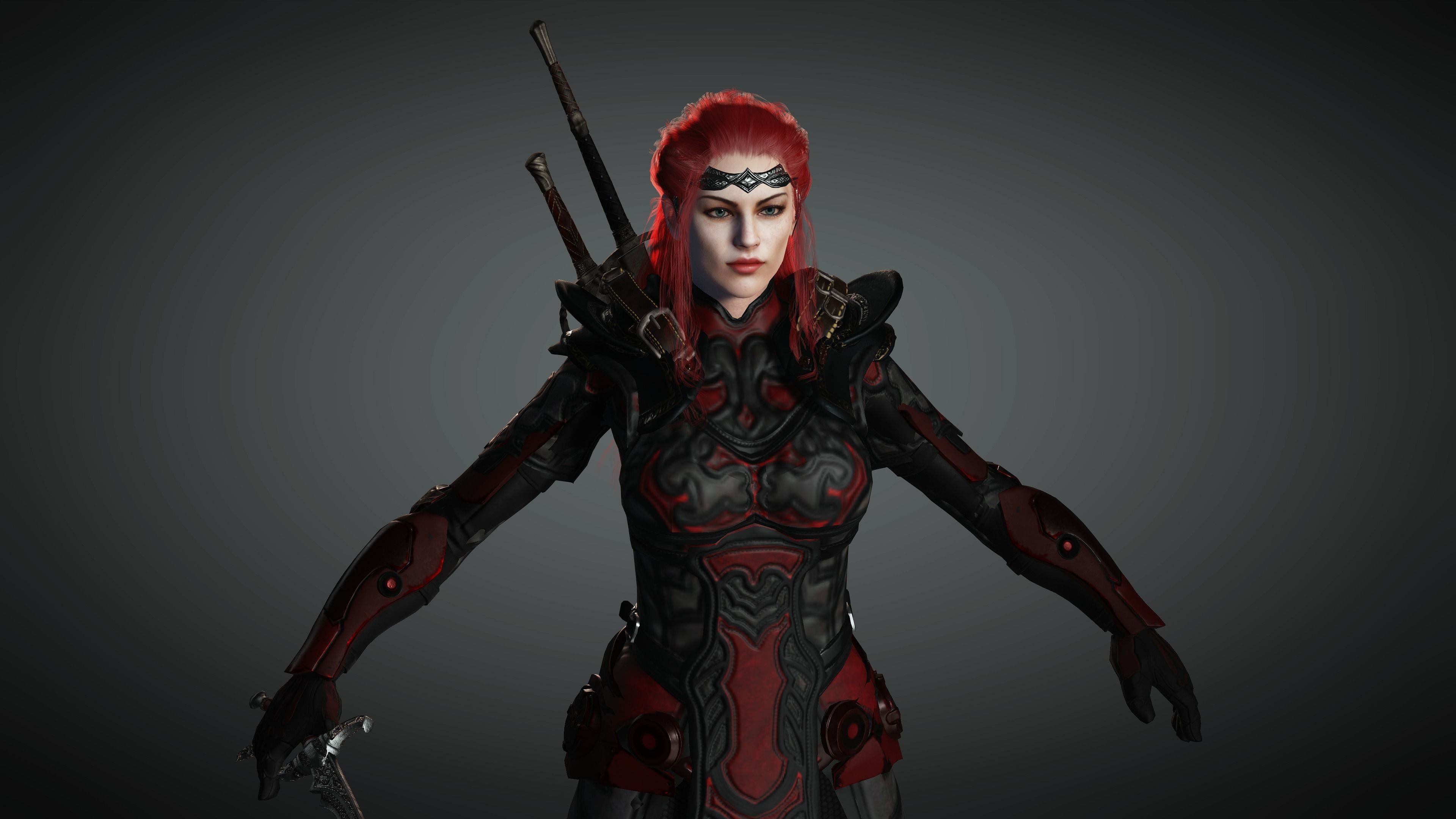 AAA Fantasy Female Character 13 Low-poly 3D model_2