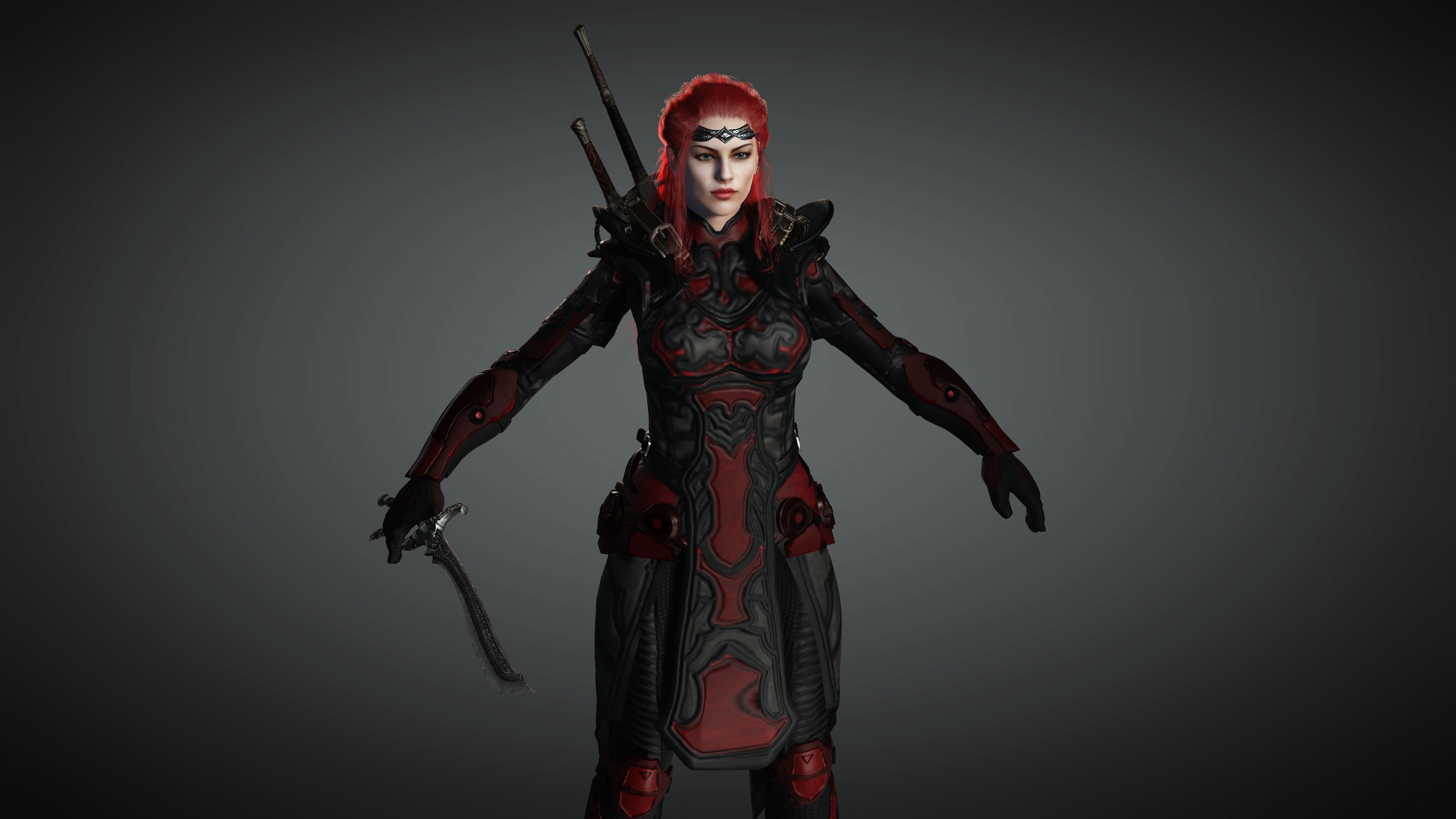 AAA Fantasy Female Character 13 Low-poly 3D model_1
