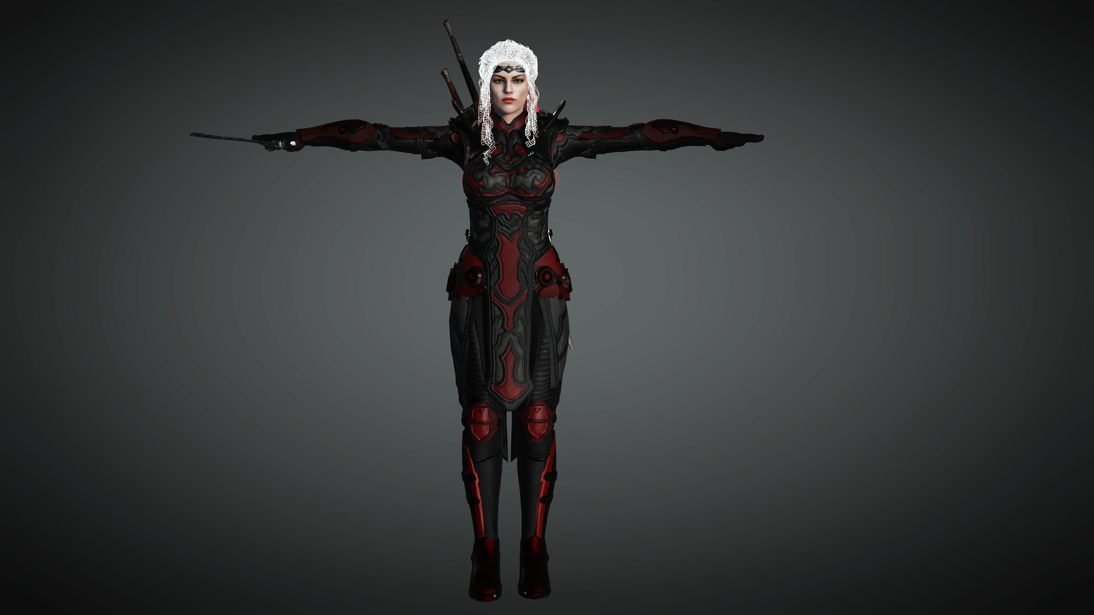AAA Fantasy Female Character 13 Low-poly 3D model_25
