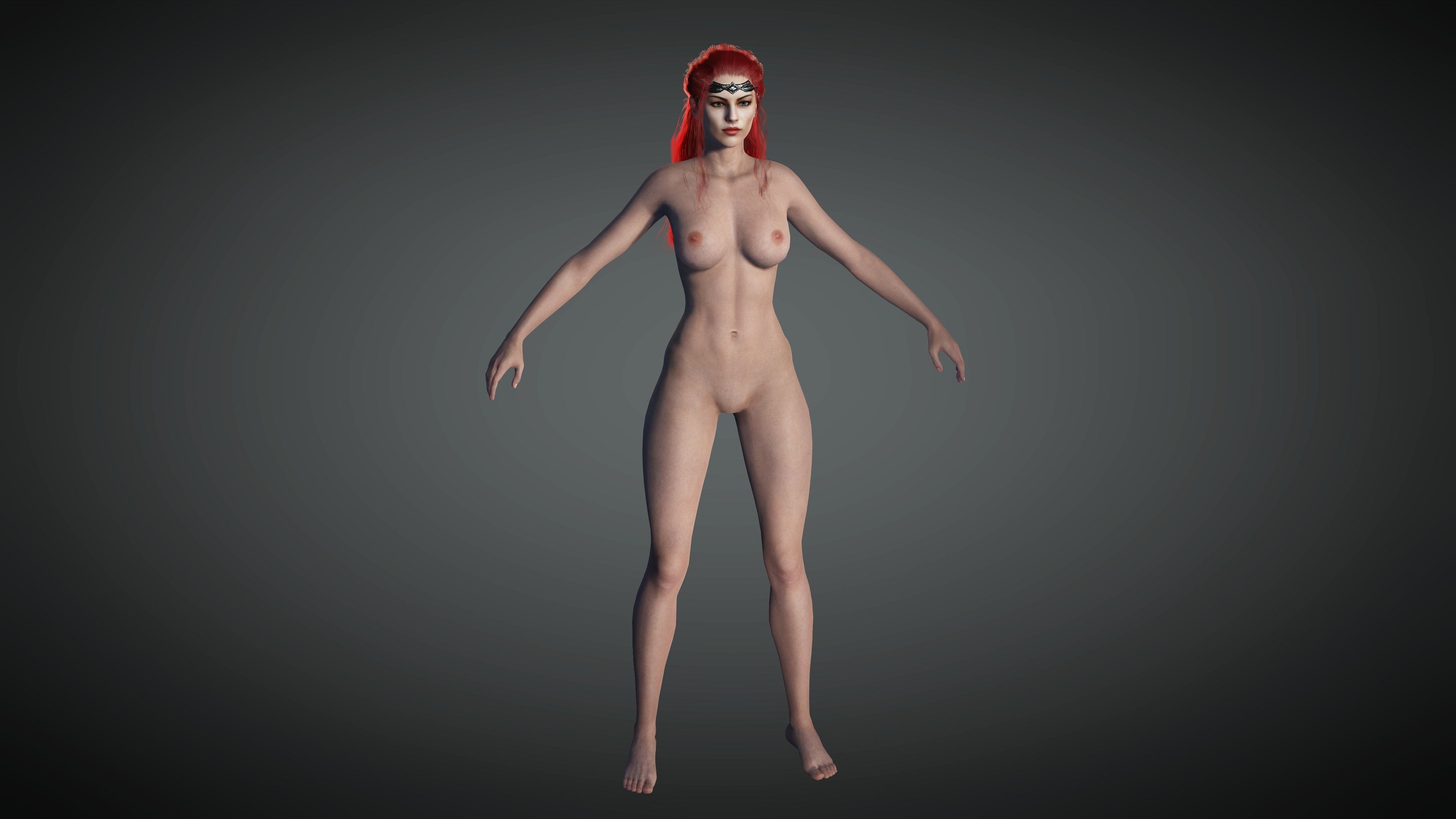 AAA Fantasy Female Character 13 Low-poly 3D model_9
