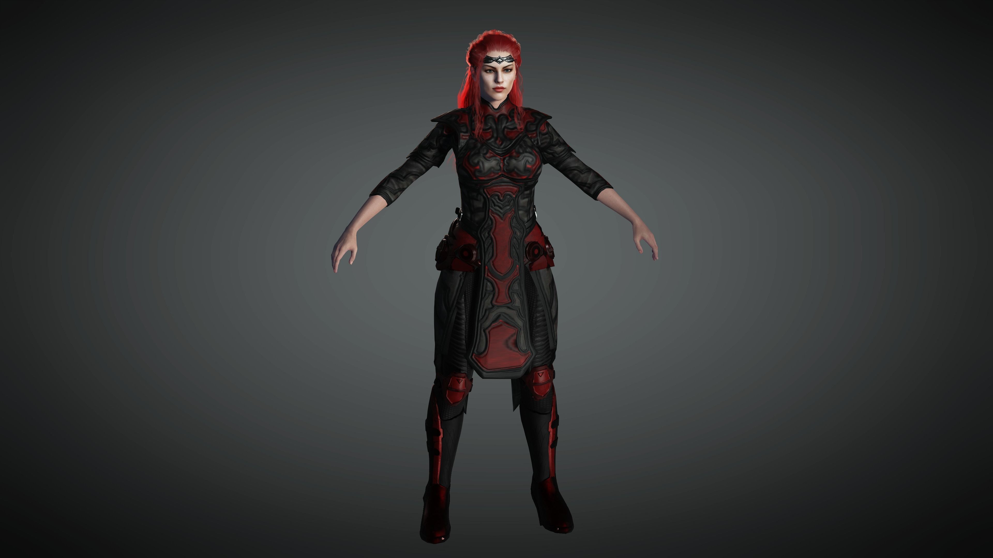 AAA Fantasy Female Character 13 Low-poly 3D model_7
