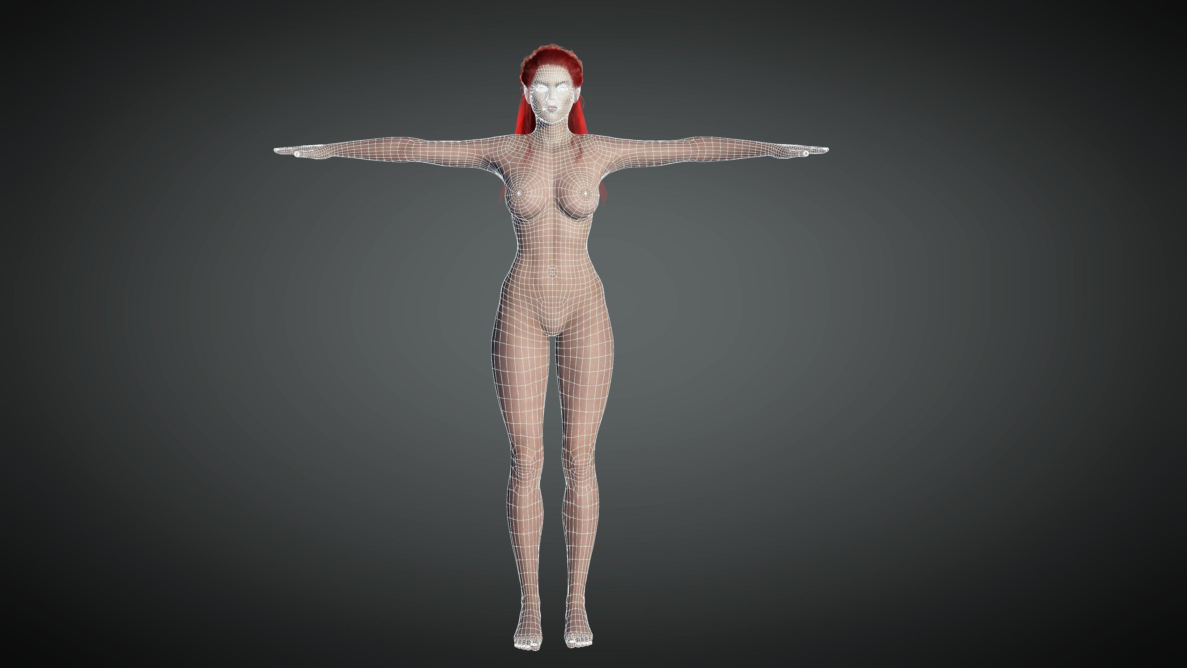 AAA Fantasy Female Character 13 Low-poly 3D model_24