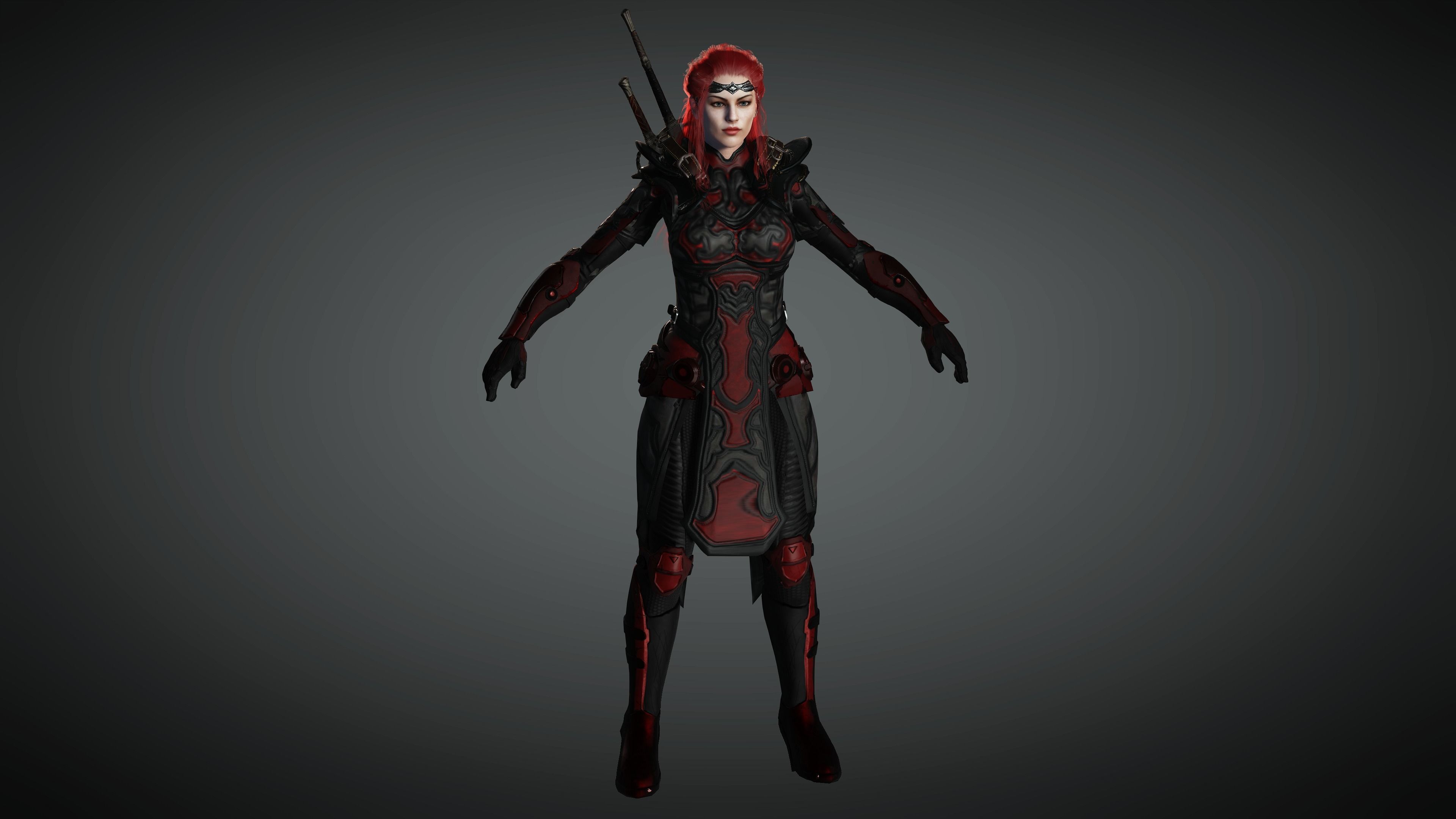 AAA Fantasy Female Character 13 Low-poly 3D model_4