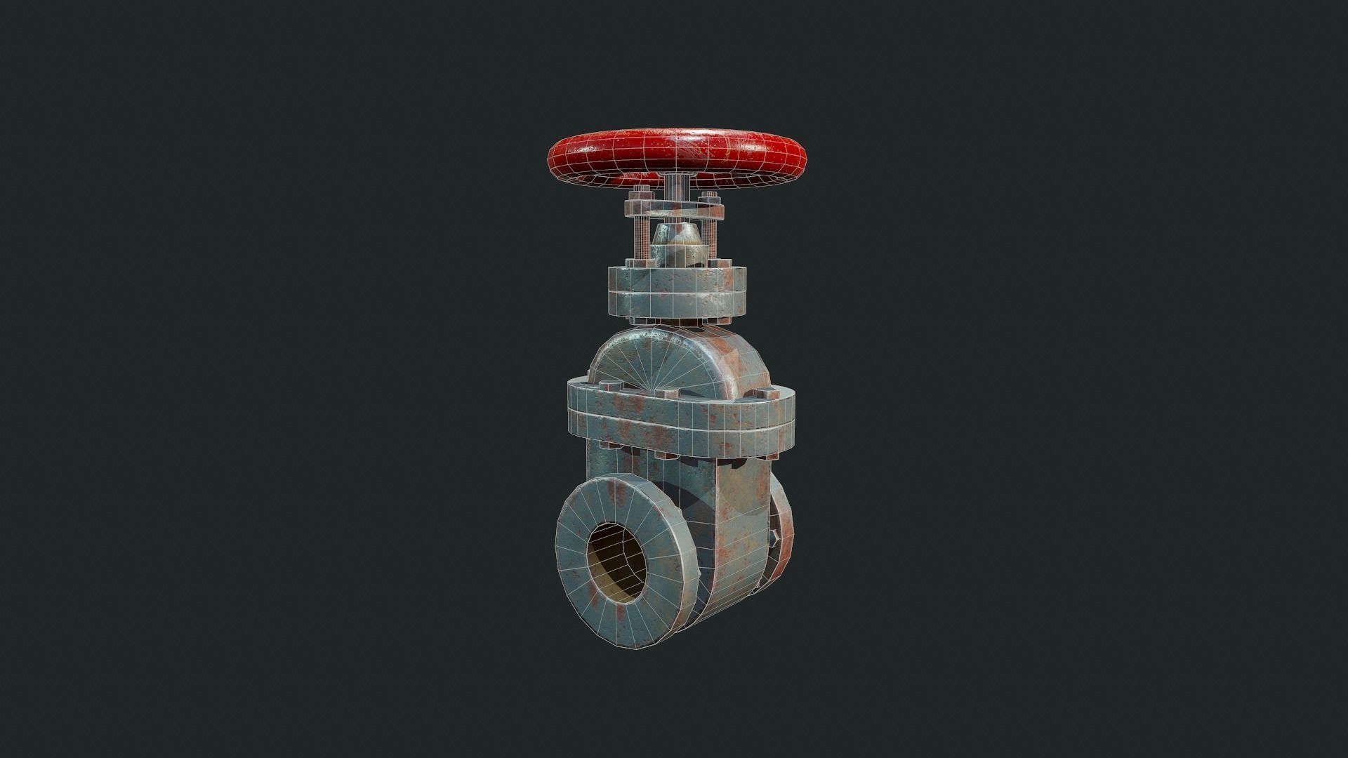 Old Rusty Pipe Valve - Tutorial Included Low-poly 3D model_9