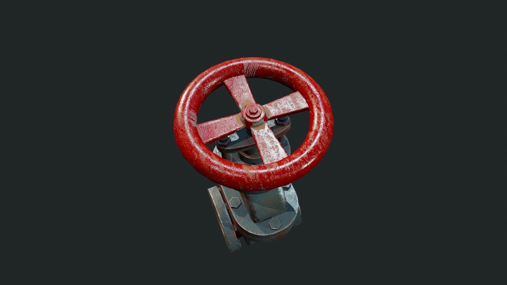 Old Rusty Pipe Valve - Tutorial Included Low-poly 3D model_10