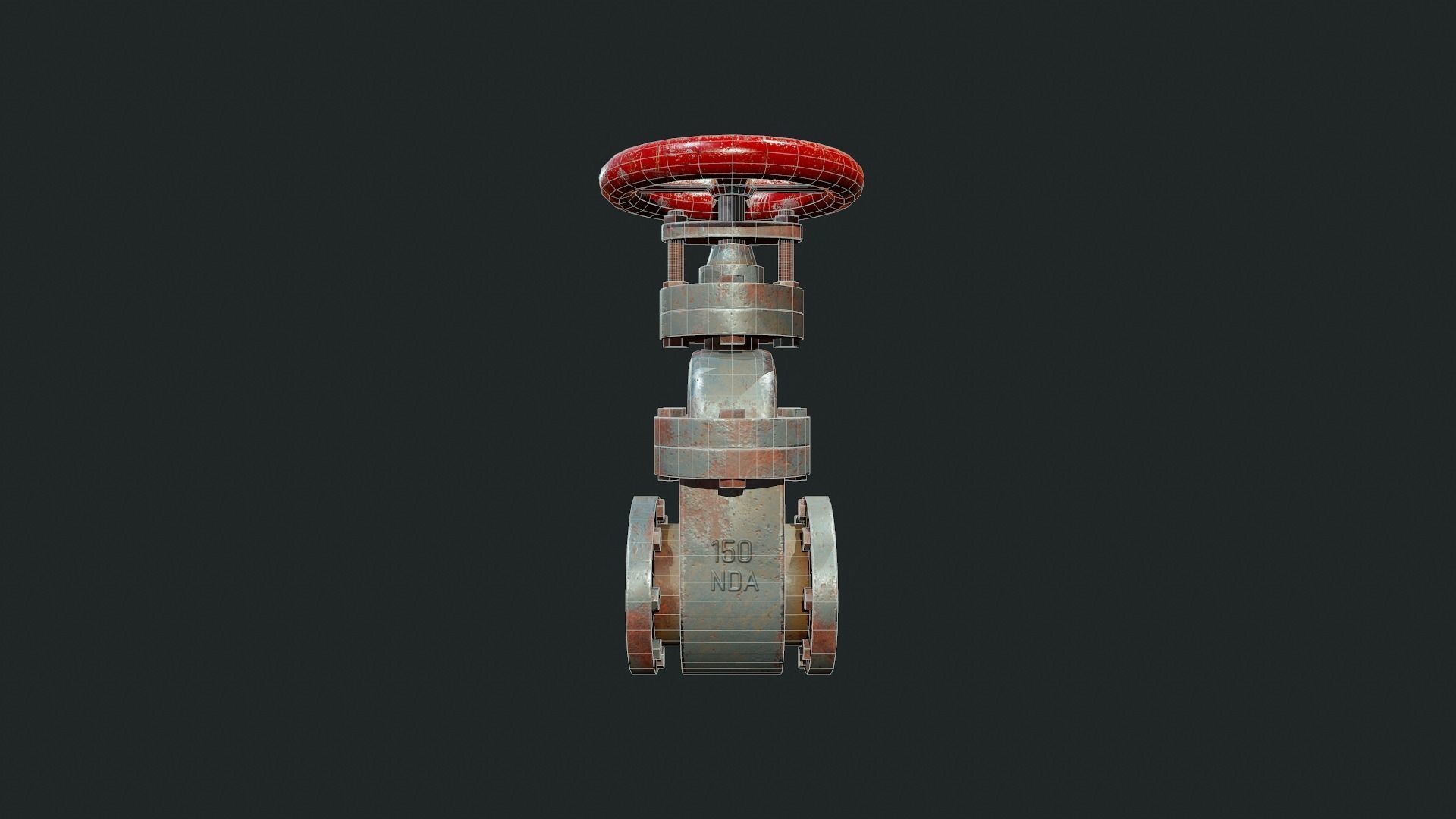 Old Rusty Pipe Valve - Tutorial Included Low-poly 3D model_5