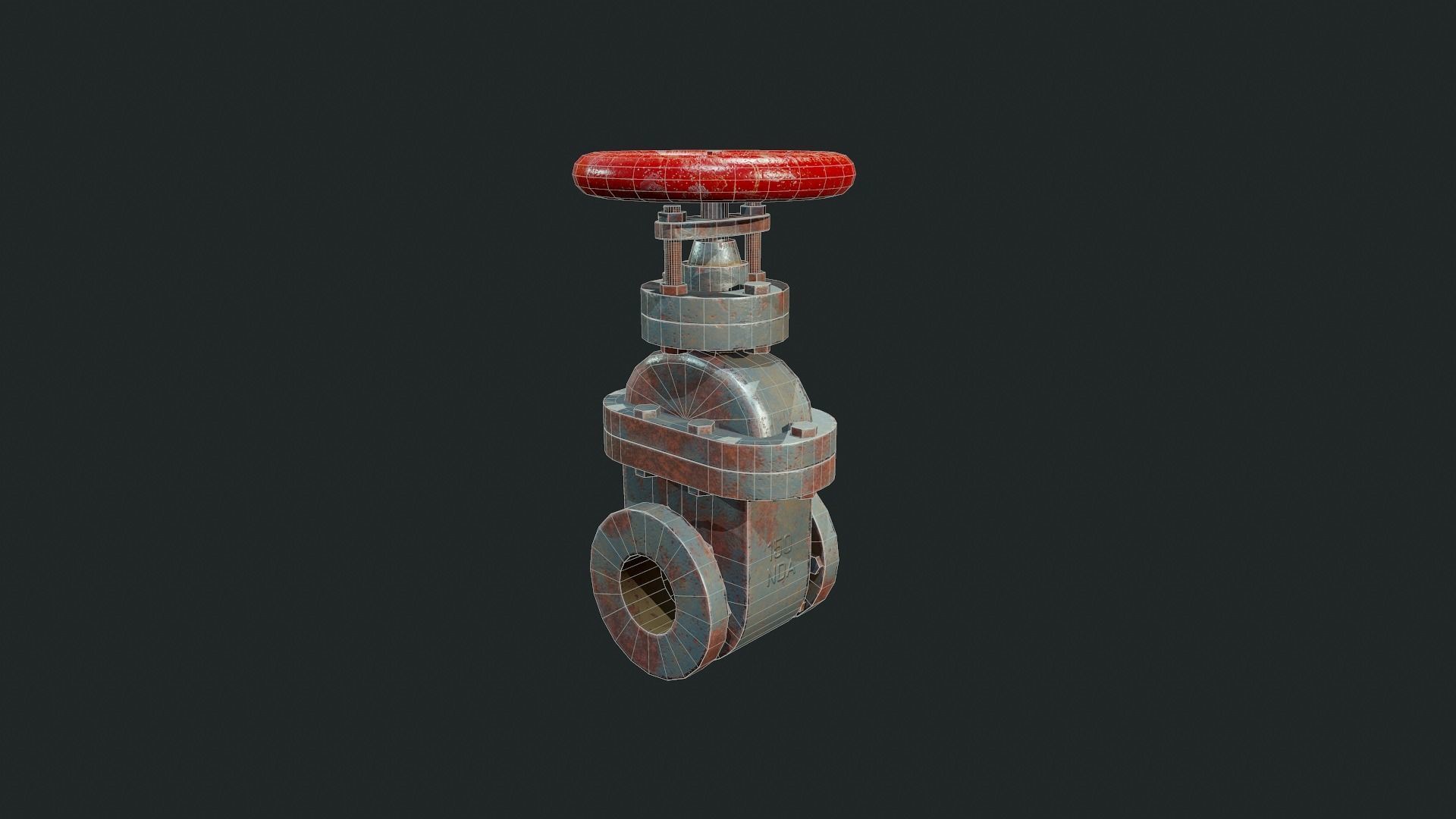 Old Rusty Pipe Valve - Tutorial Included Low-poly 3D model_3