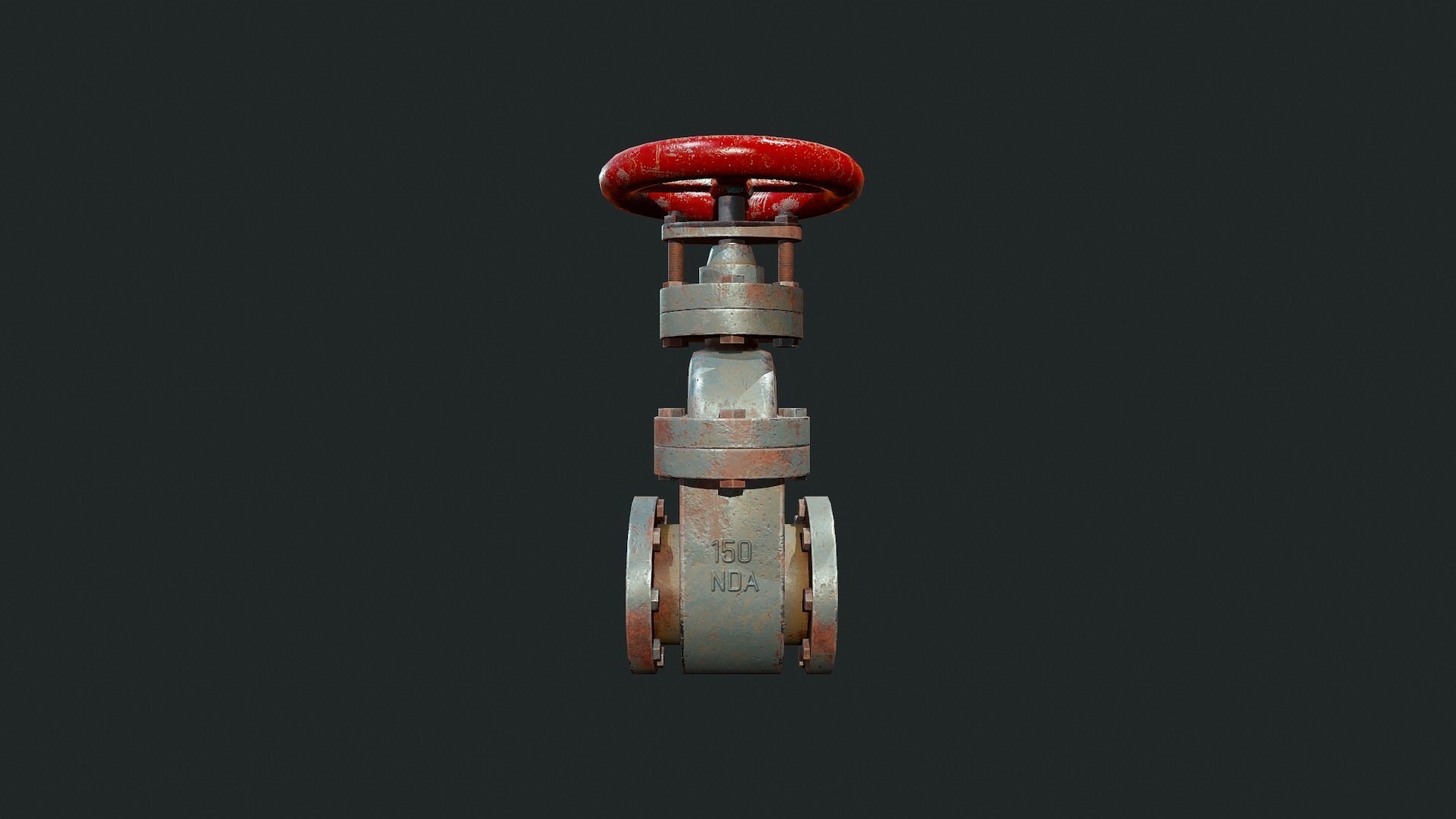 Old Rusty Pipe Valve - Tutorial Included Low-poly 3D model_4