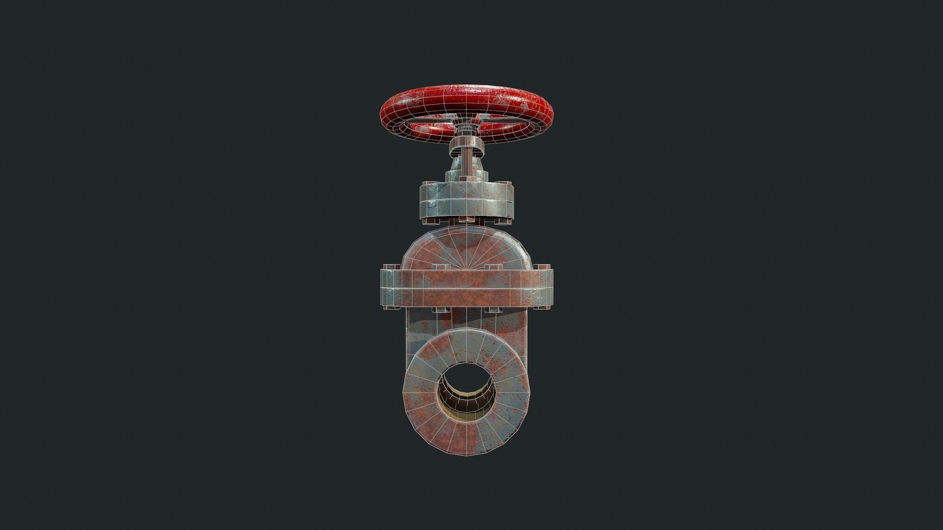 Old Rusty Pipe Valve - Tutorial Included Low-poly 3D model_7