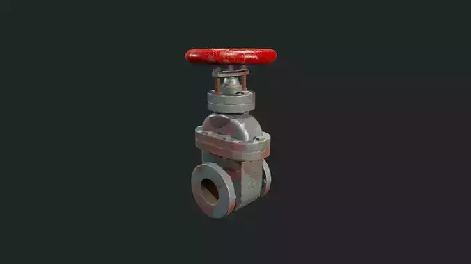  Old Rusty Pipe Valve - Tutorial Included Low-poly 3D model