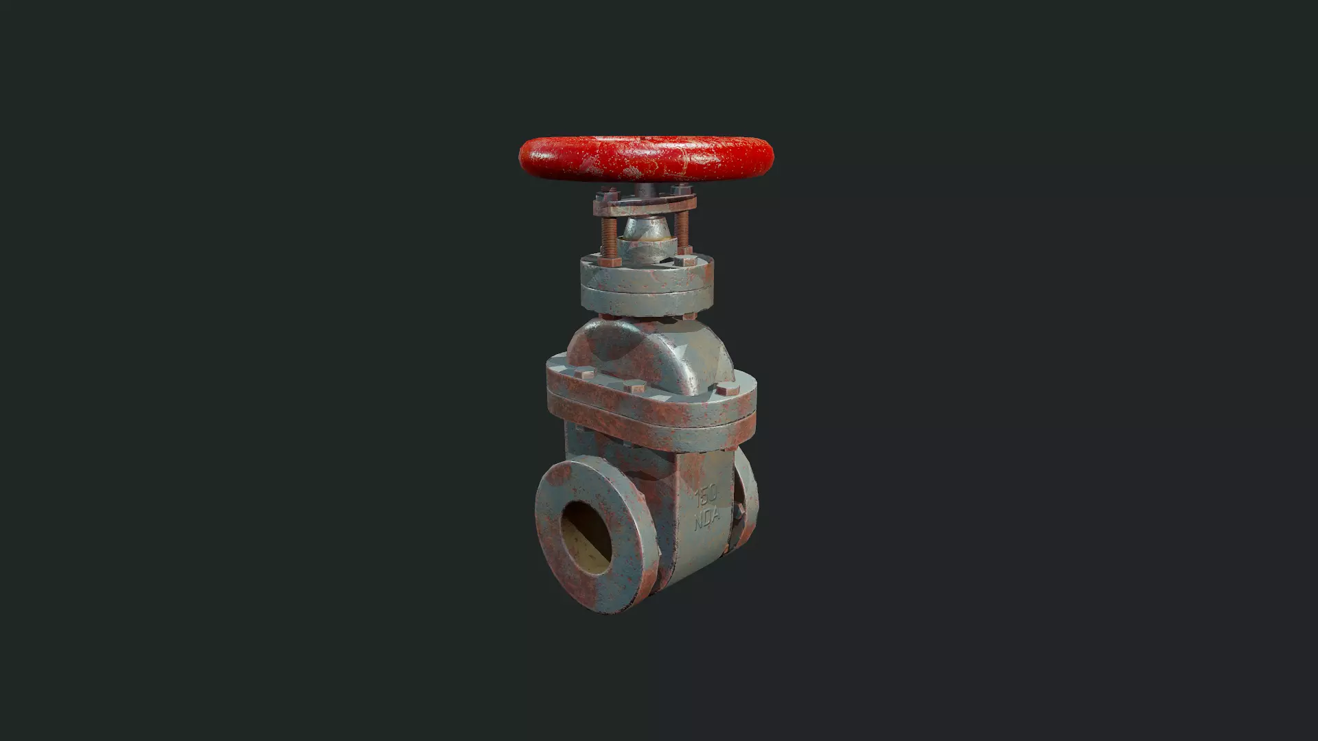 Old Rusty Pipe Valve - Tutorial Included Low-poly 3D model_0
