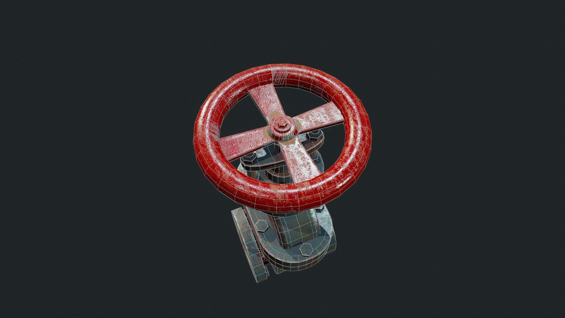 Old Rusty Pipe Valve - Tutorial Included Low-poly 3D model_11