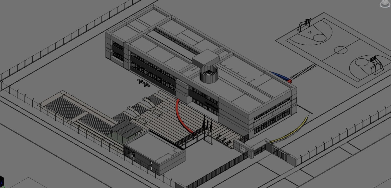 University High School Exterior interior furniture 3D model_9