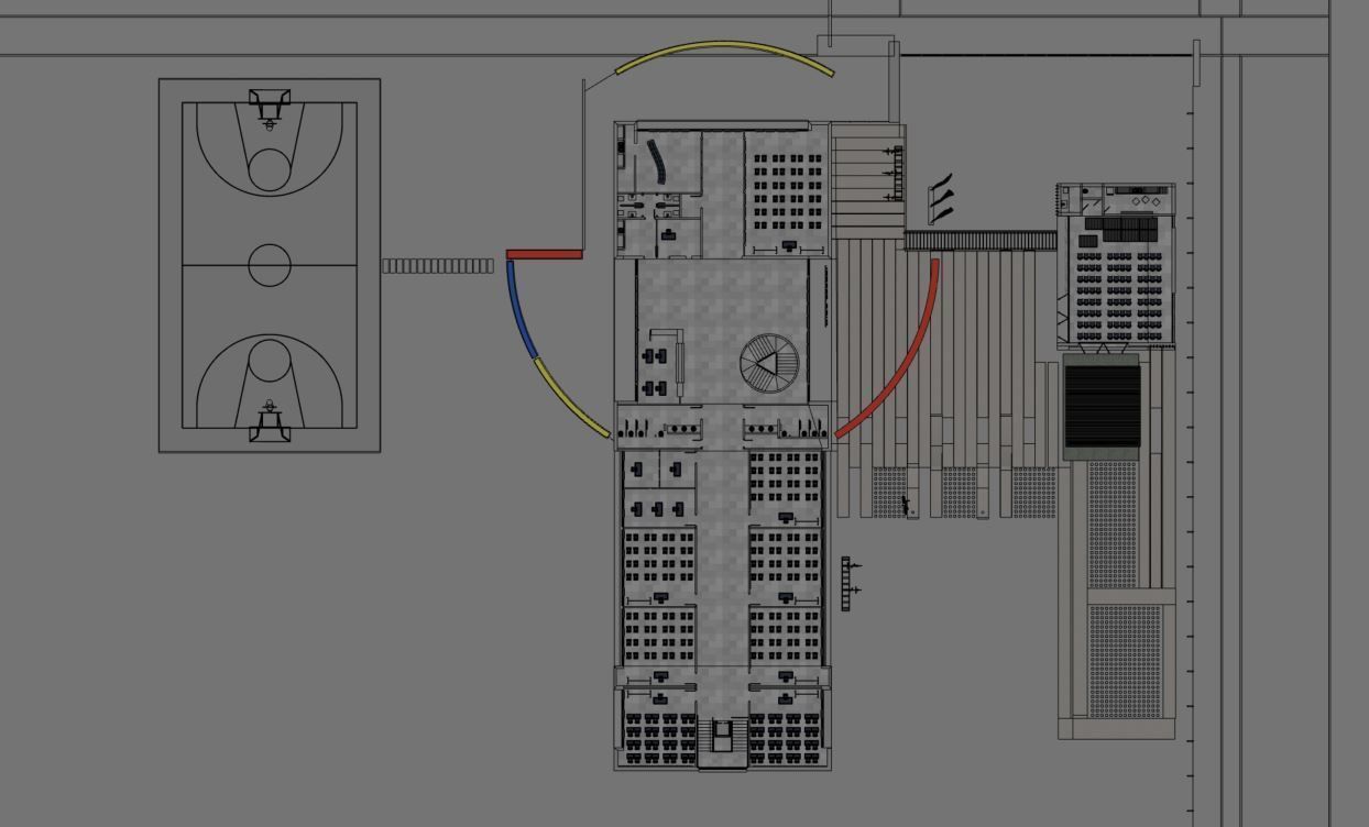 University High School Exterior interior furniture 3D model_12