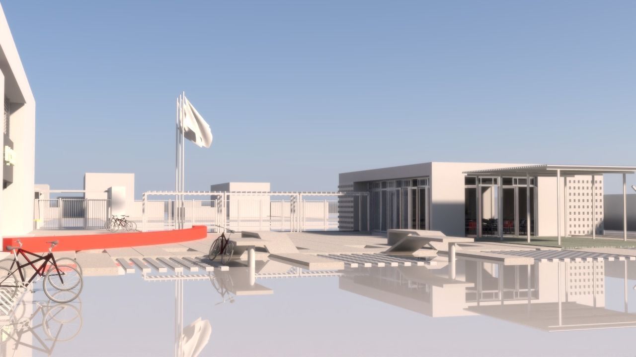 University High School Exterior interior furniture 3D model_2