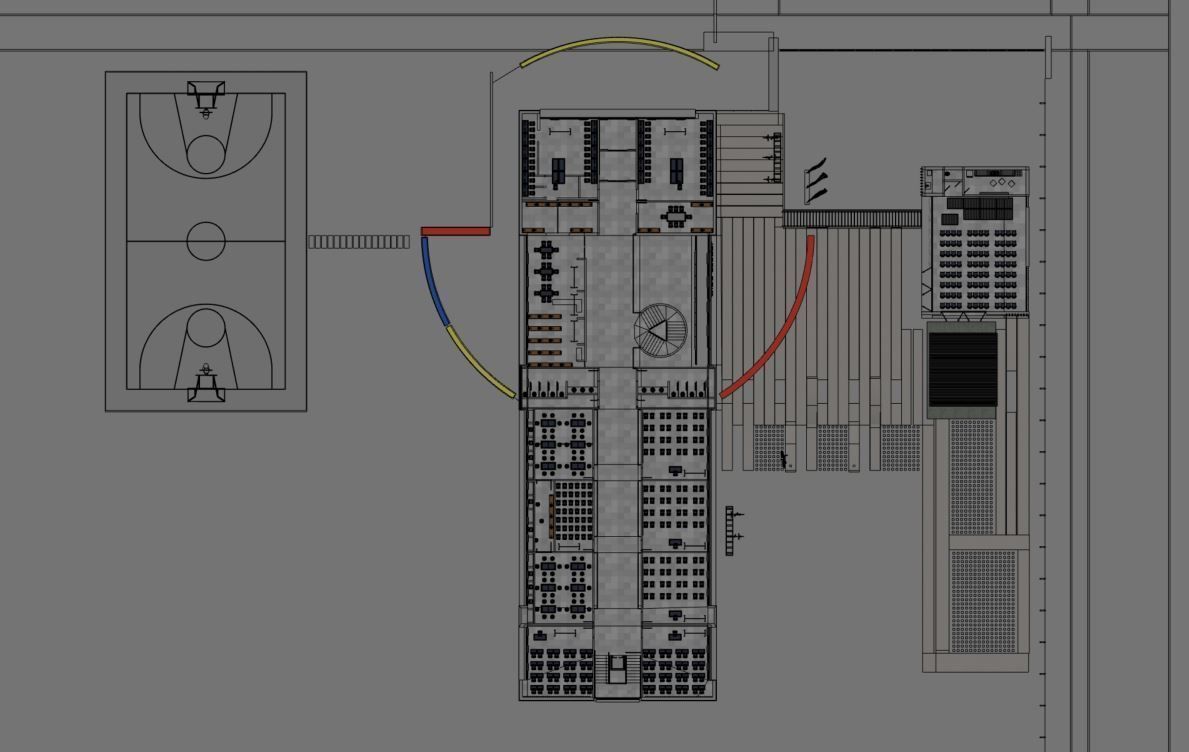University High School Exterior interior furniture 3D model_11