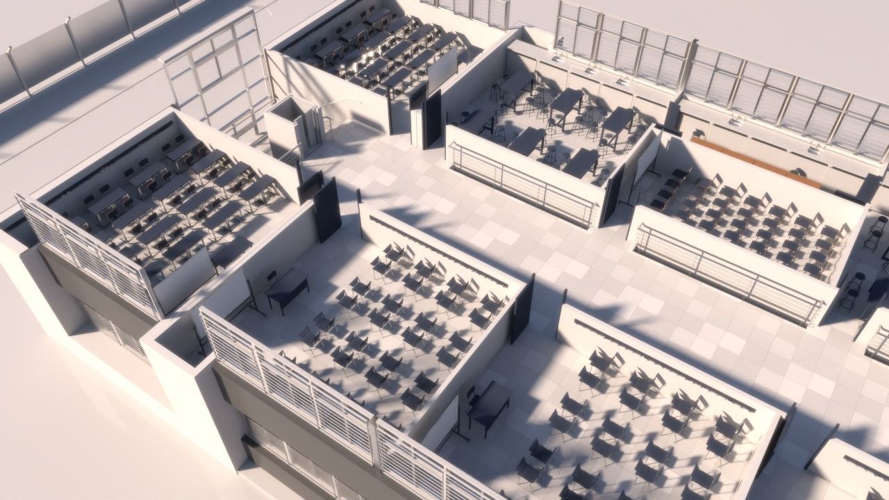 University High School Exterior interior furniture 3D model_6